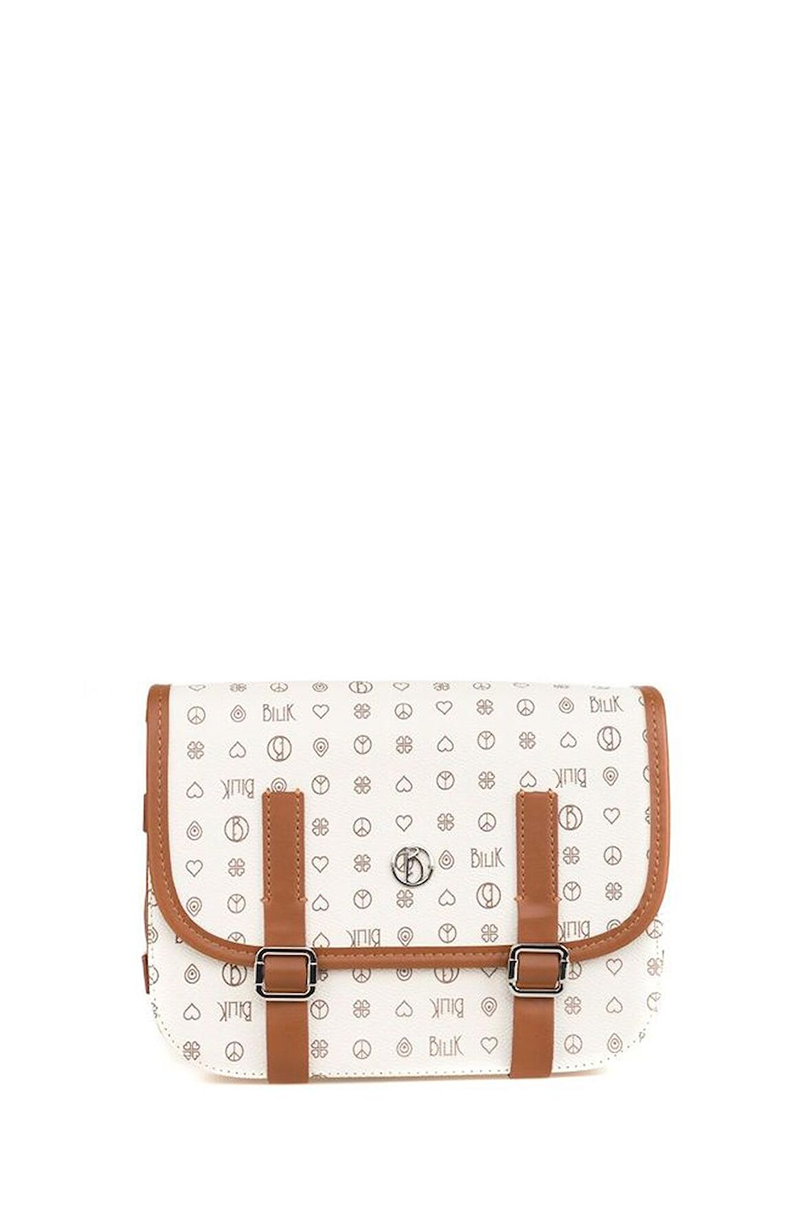 Bilik Deri Monogram Bej/Taba Kadın Çapraz Askılı Çanta İV Z-24-MN