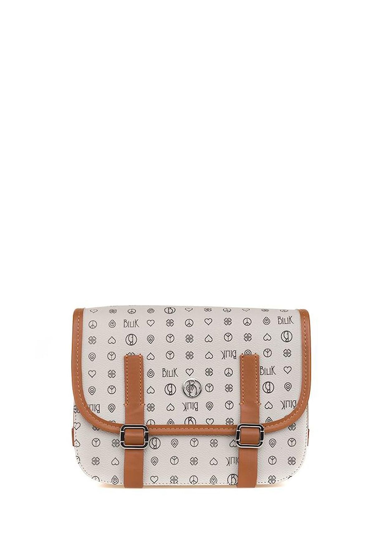 Bilik Deri Monogram Gri/Taba Kadın Çapraz Askılı Çanta İV Z-24-MN