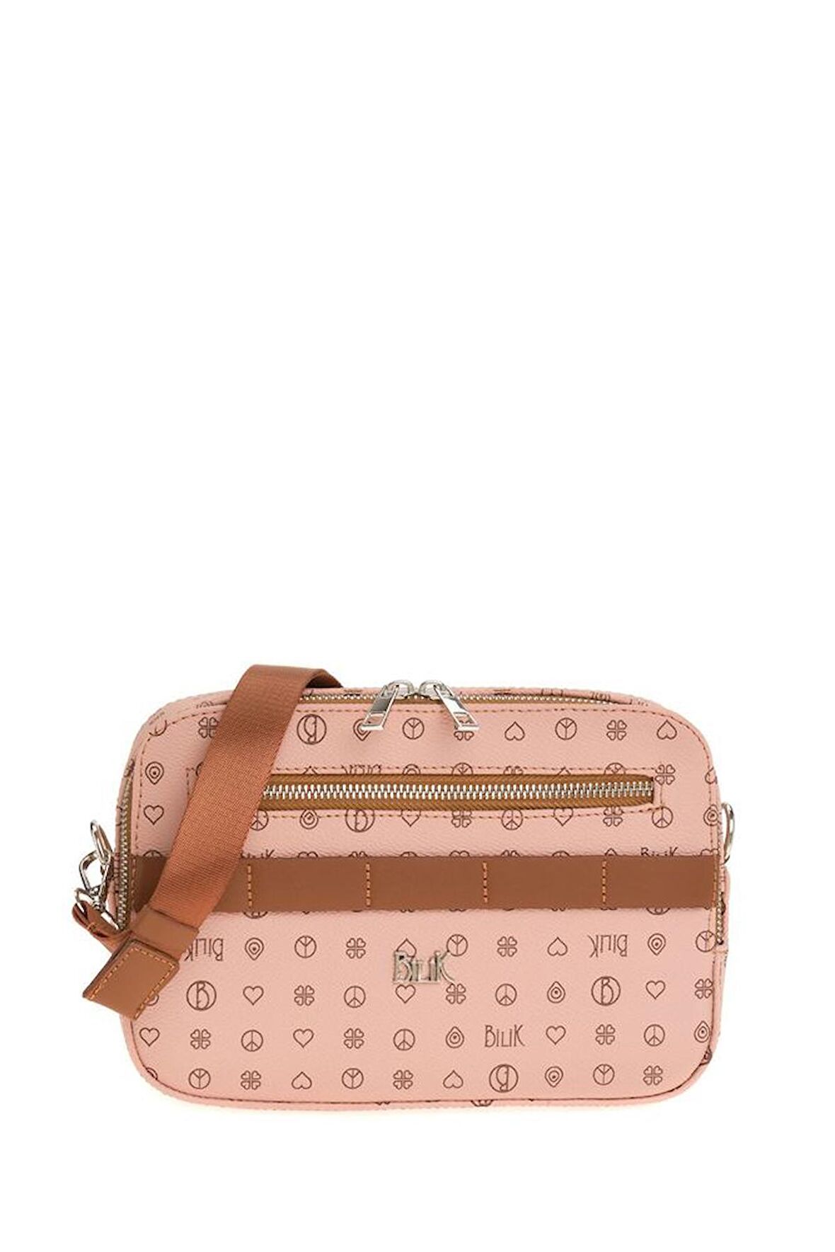 Bilik Deri Monogram Pembe/Taba Kadın Çapraz Askılı Çanta İV Z-25-MN