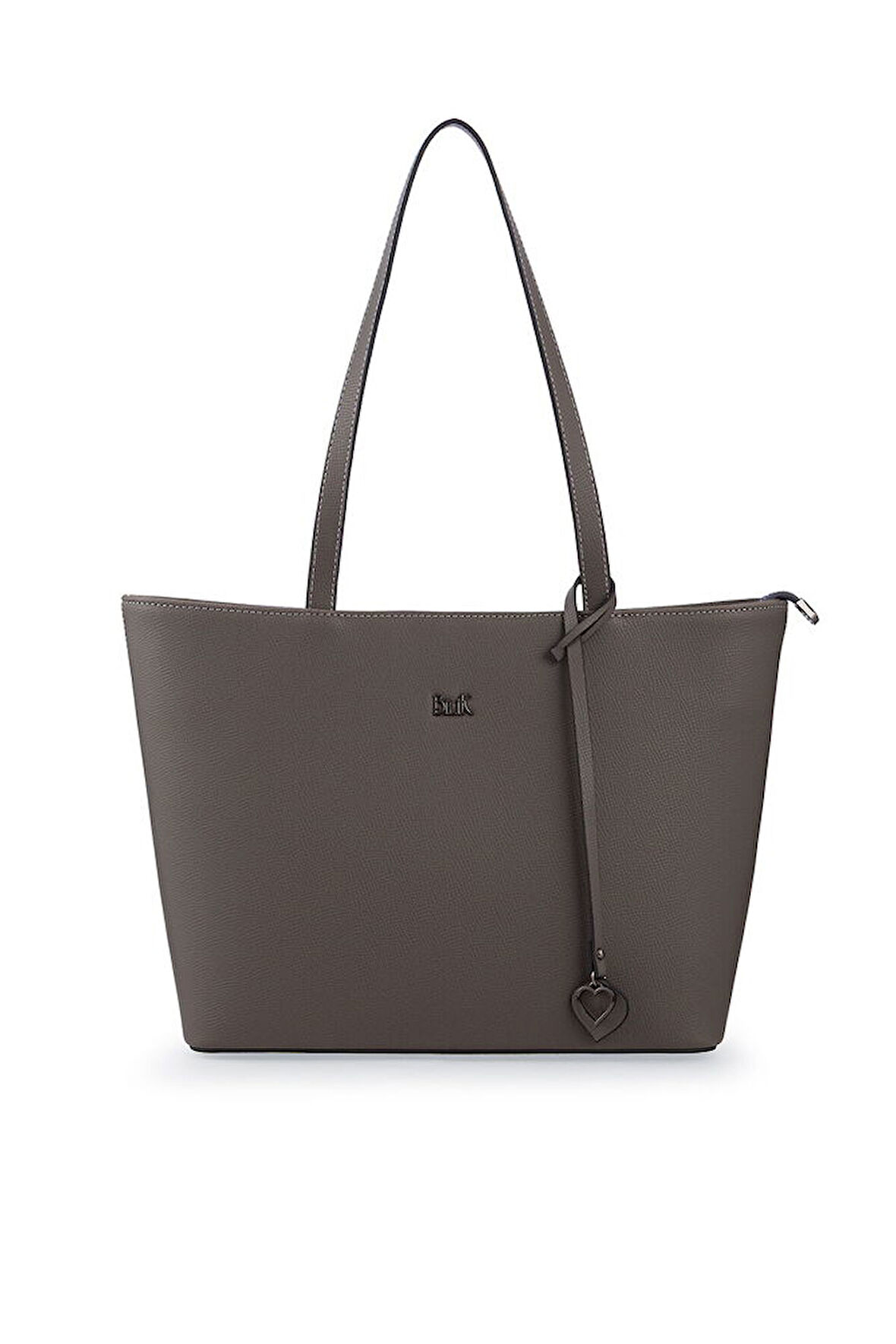 Bilik Deri Logo Detaylı Koyu Gri Kadın Omuz Çantası BLKF AQUA