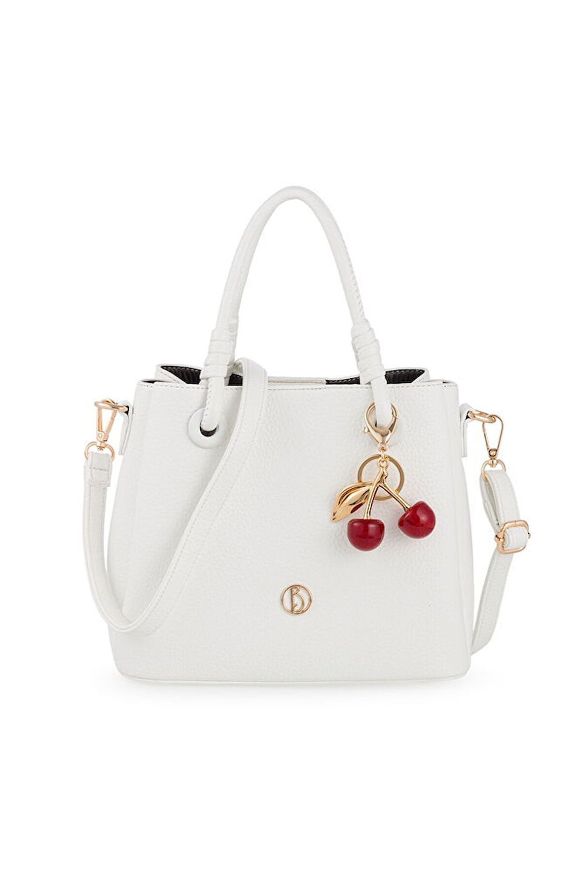Bilik Deri Logo Detaylı Beyaz Kadın El Çantası RİV 145-R