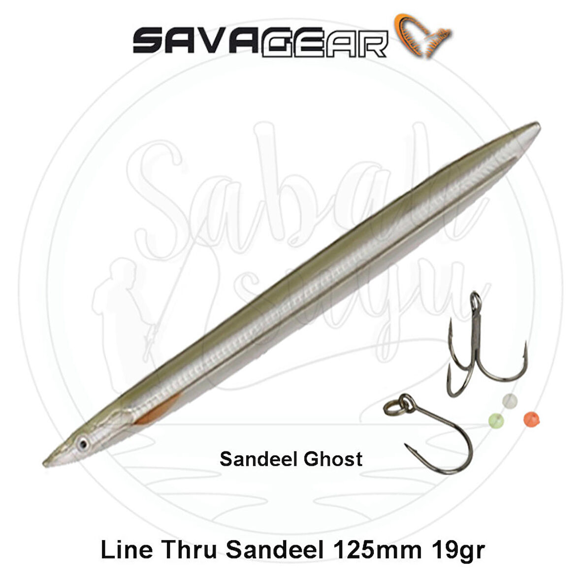 Savage Gear 3D Line Thru Sandeel 125mm 19g 02 Sandeel Ghost