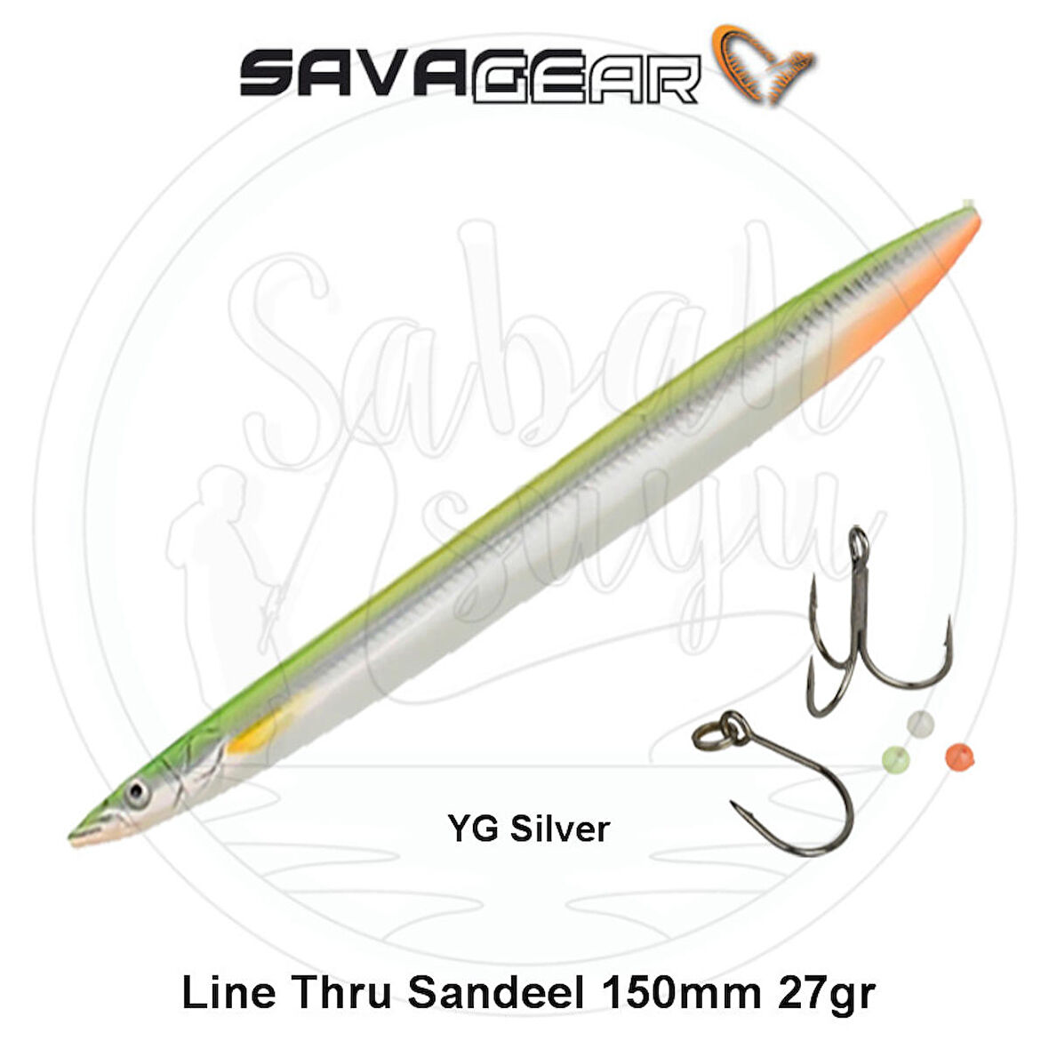 Savage Gear 3D Line Thru Sandeel 150mm 27g 05 YG Silver