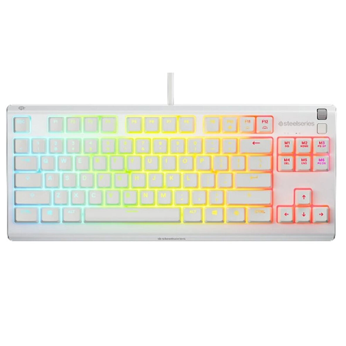 SteelSeries Apex 3 TKL TR Q RGB Membrane Kablolu Beyaz Gaming (Oyuncu) Klavye