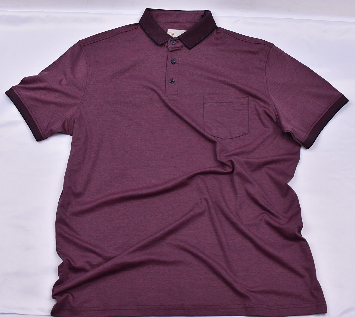 RYM-6275 POLO YAKA CEPLİ TİŞÖRT/LACİVERT-GÜL/3XL