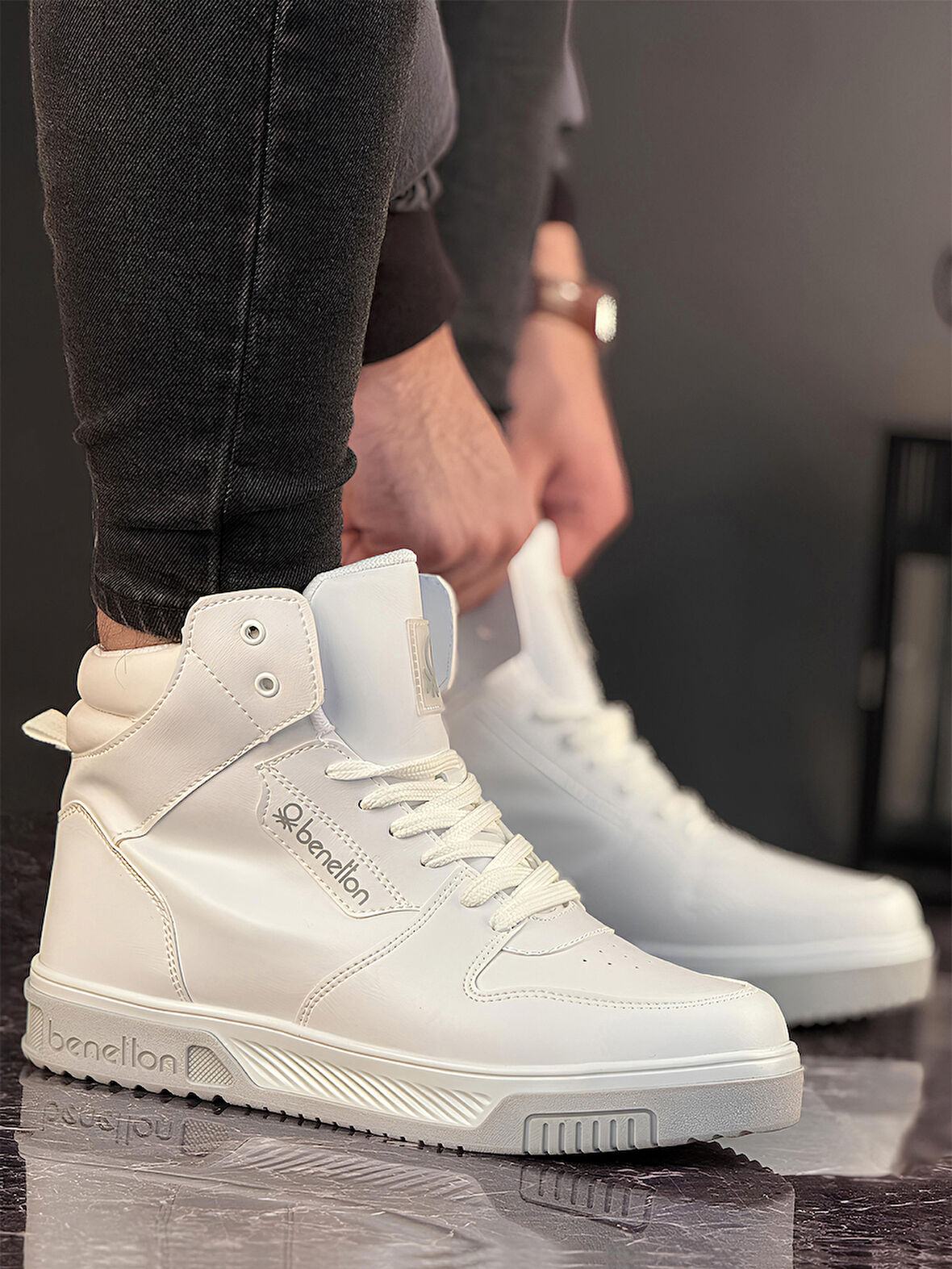 Benetton Erkek Boğazlı Sneaker Ayakkabı