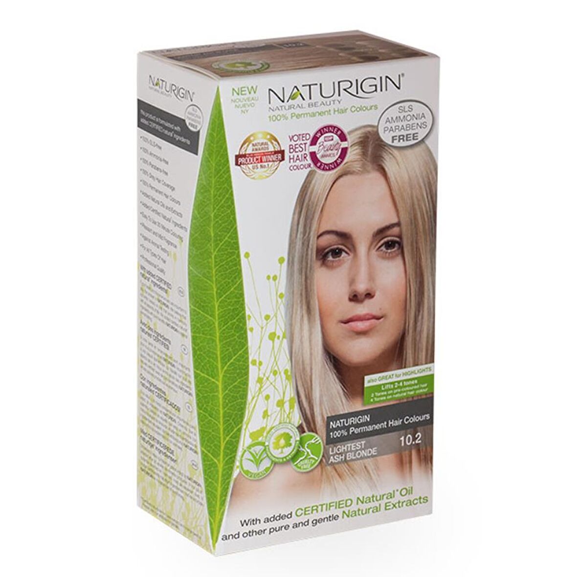 Organik İçerikli Saç Boyası (60 ml) - 10.2 Çok Açık Kül Sarısı - Naturigin