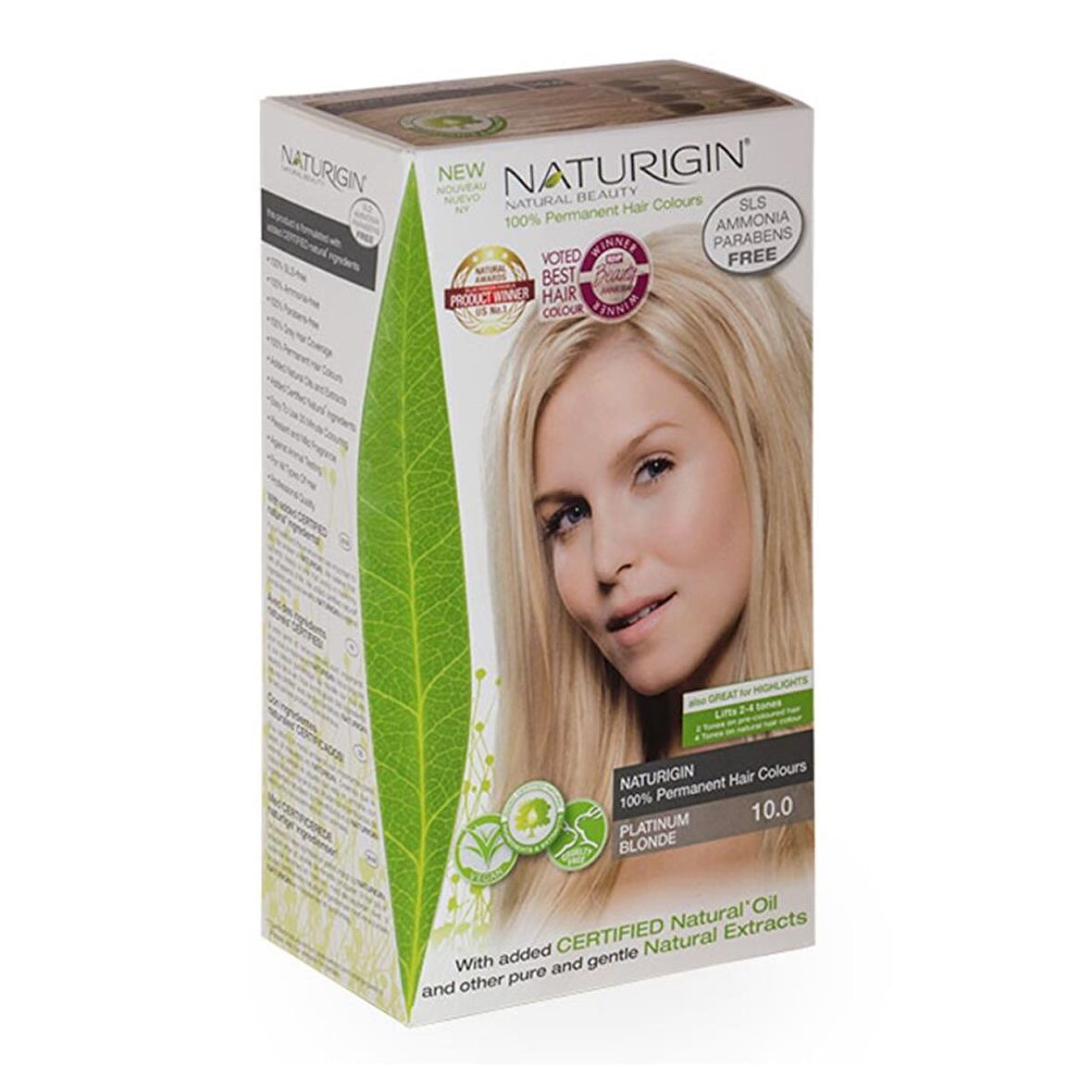 Organik İçerikli Saç Boyası (60 ml) - 10.0 Platin Sarı - Naturigin