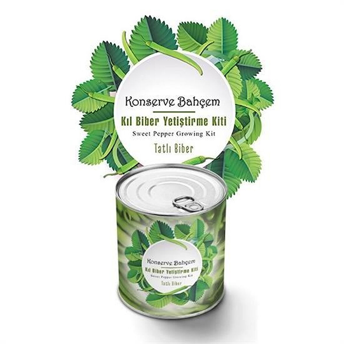 caselka® Konserve Bahçem Evde Konservede Tatlı Sivri Biber Yetiştirme Kiti