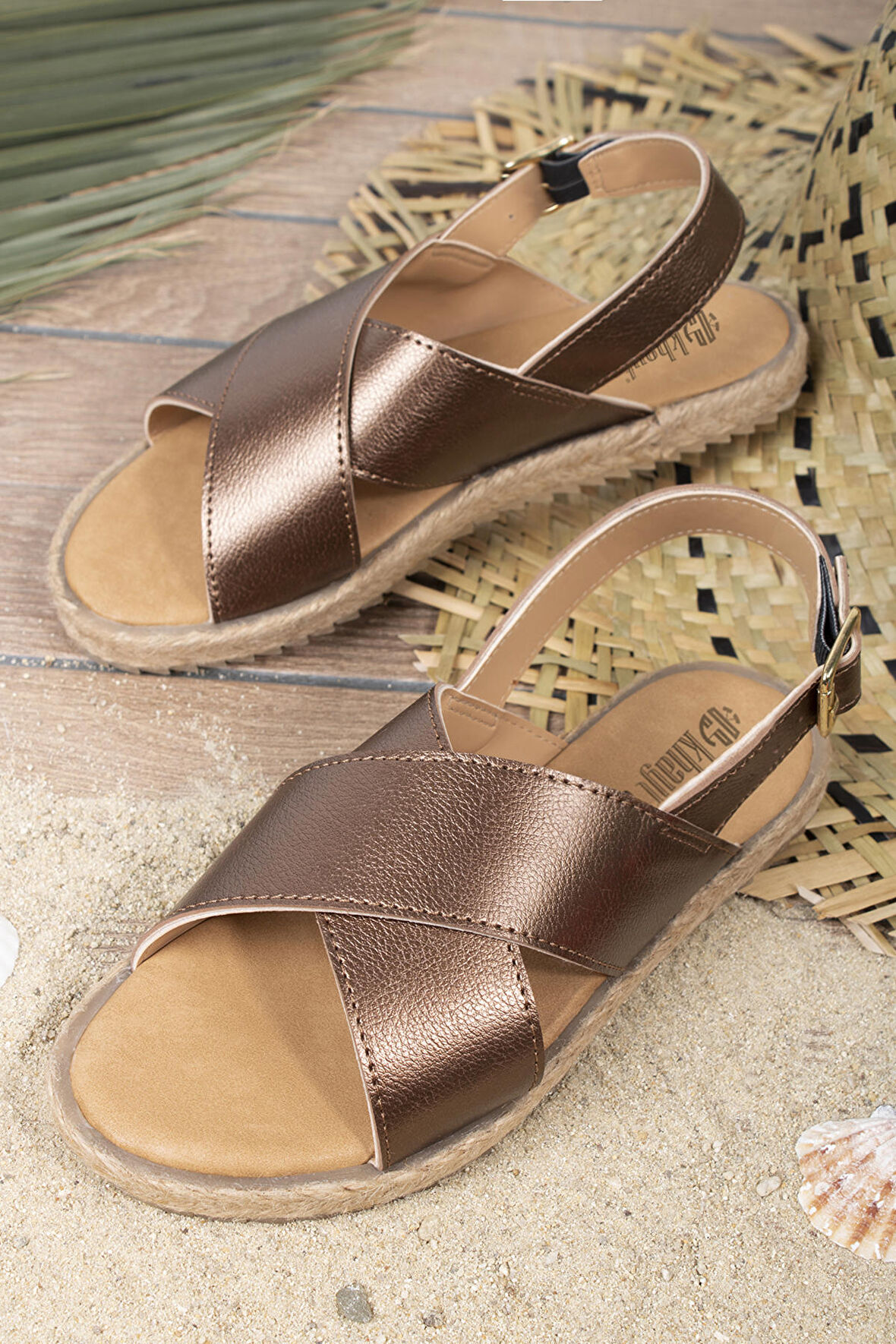 Khayt Miya Hasır Anatomik Ortopedik Günlük Kadın Sandalet