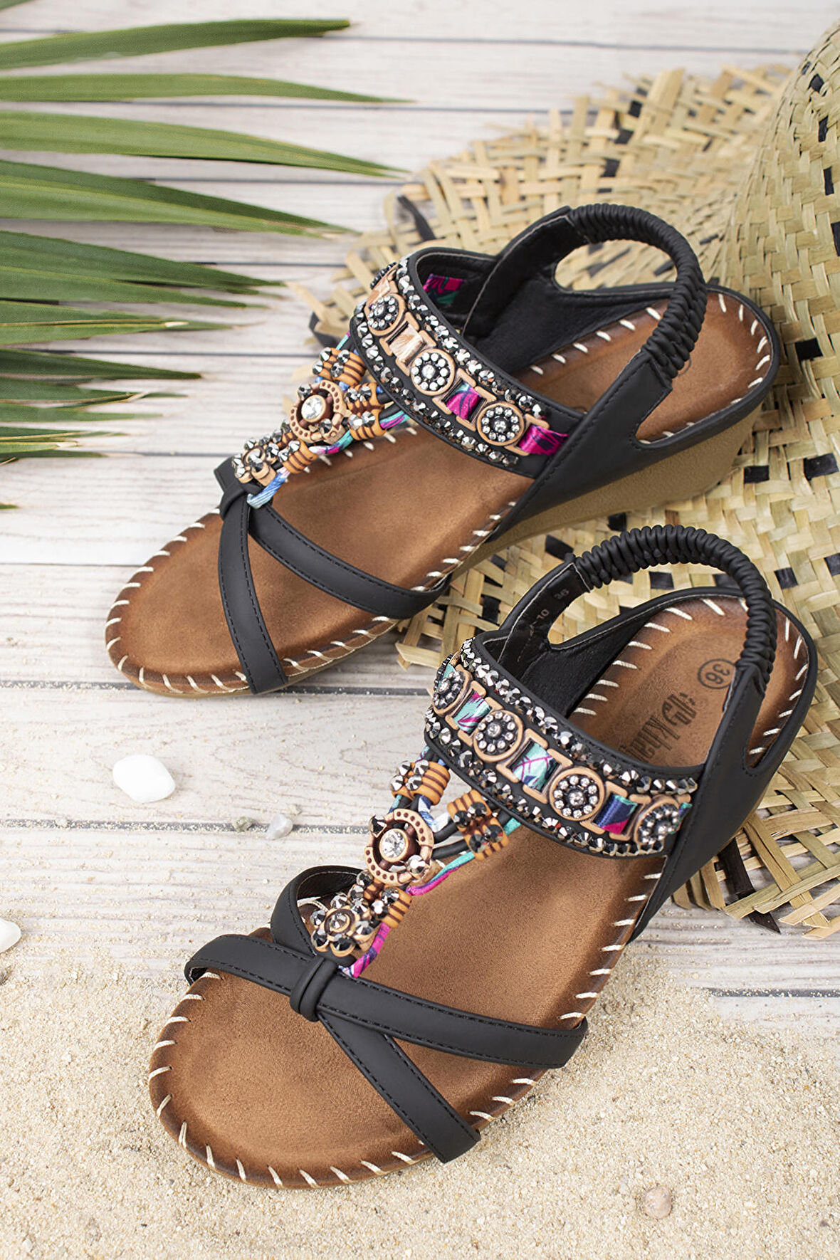 Khayt Anatolia Anatomik Fashion Taşlı Günlük Kadın Sandalet