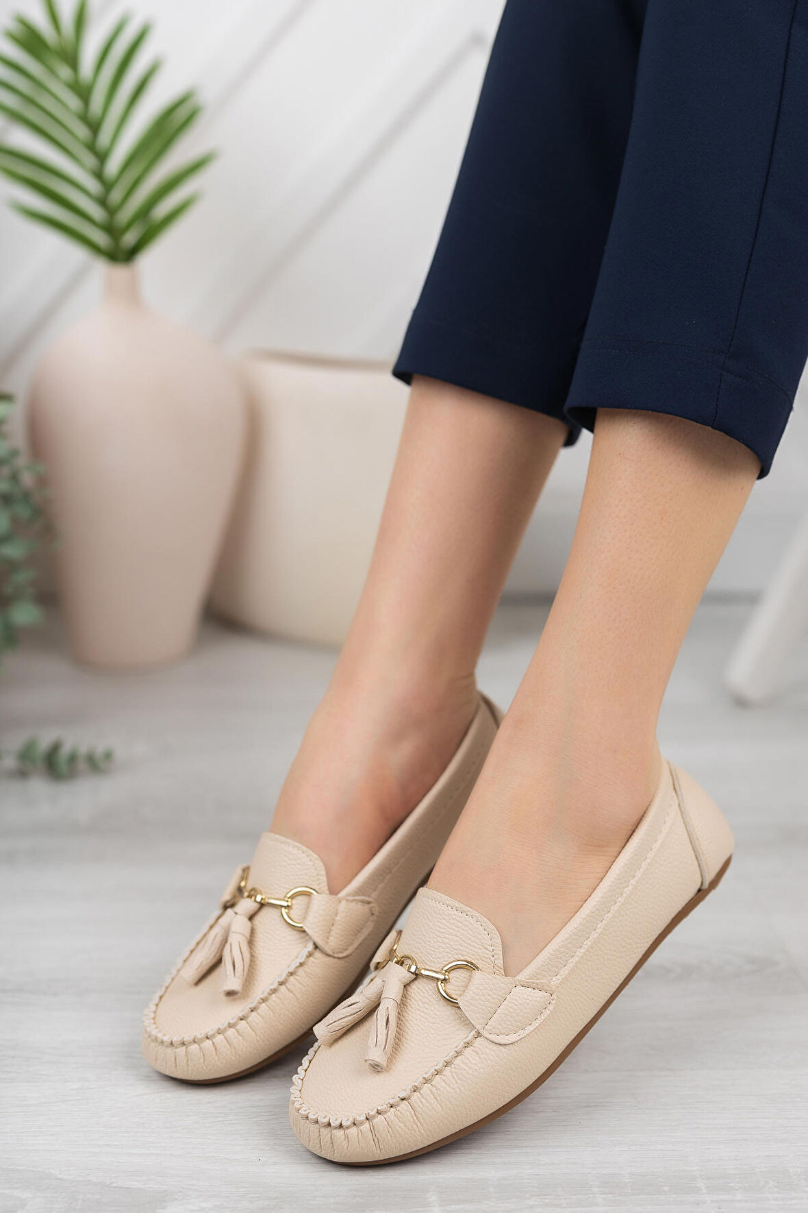 Khayt Tassel Casual Günlük Kadın Babet Ayakkabı