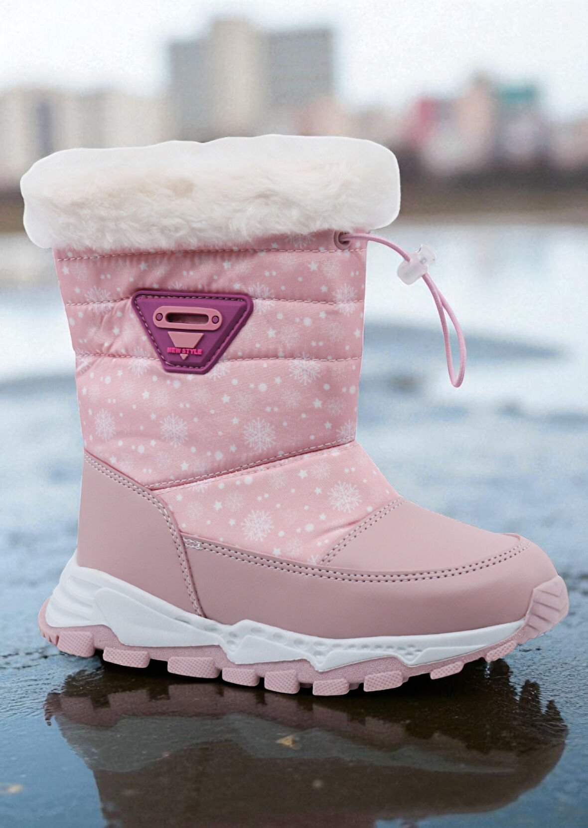 Khayt Gimli Sıcak Astar Su ve Soğuk Dayanıklı Ortopedik Kaymaz Taban Çocuk Kar Botu