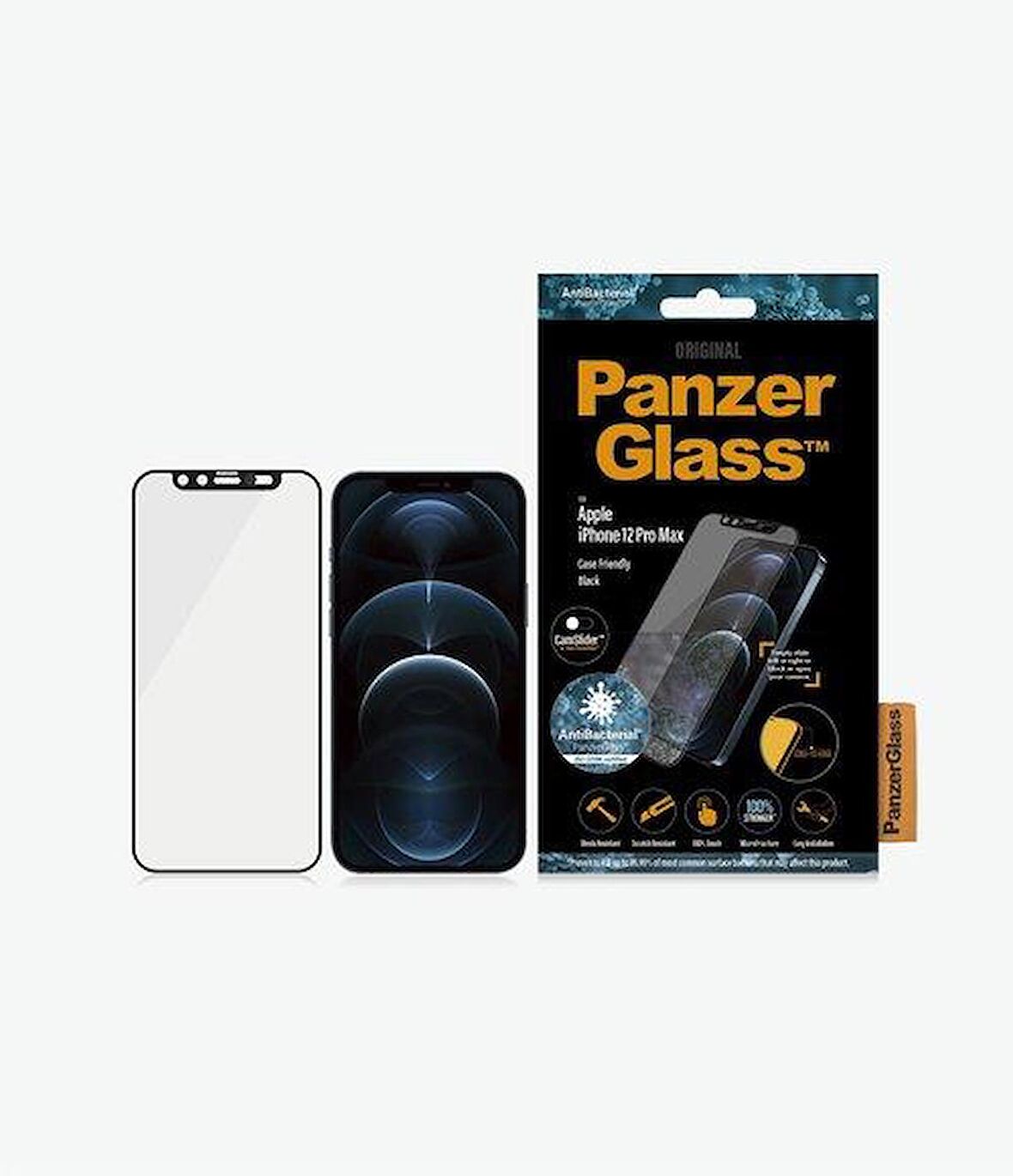 Panzer Glass Apple iPhone 12 Pro Max Case Friendly AB, Black 