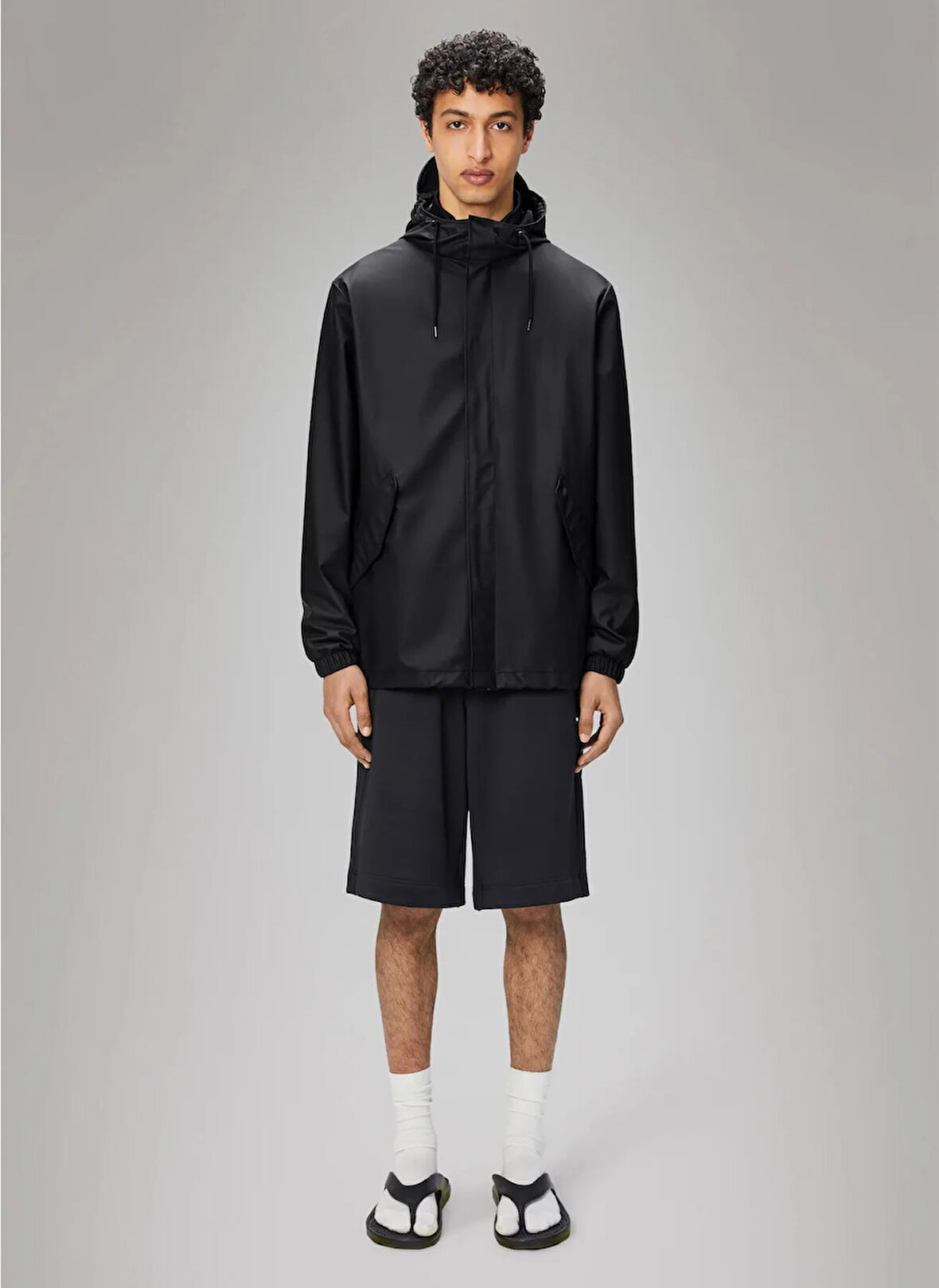 Rains Siyah Erkek Yağmurluk Fishtail Jacket W3