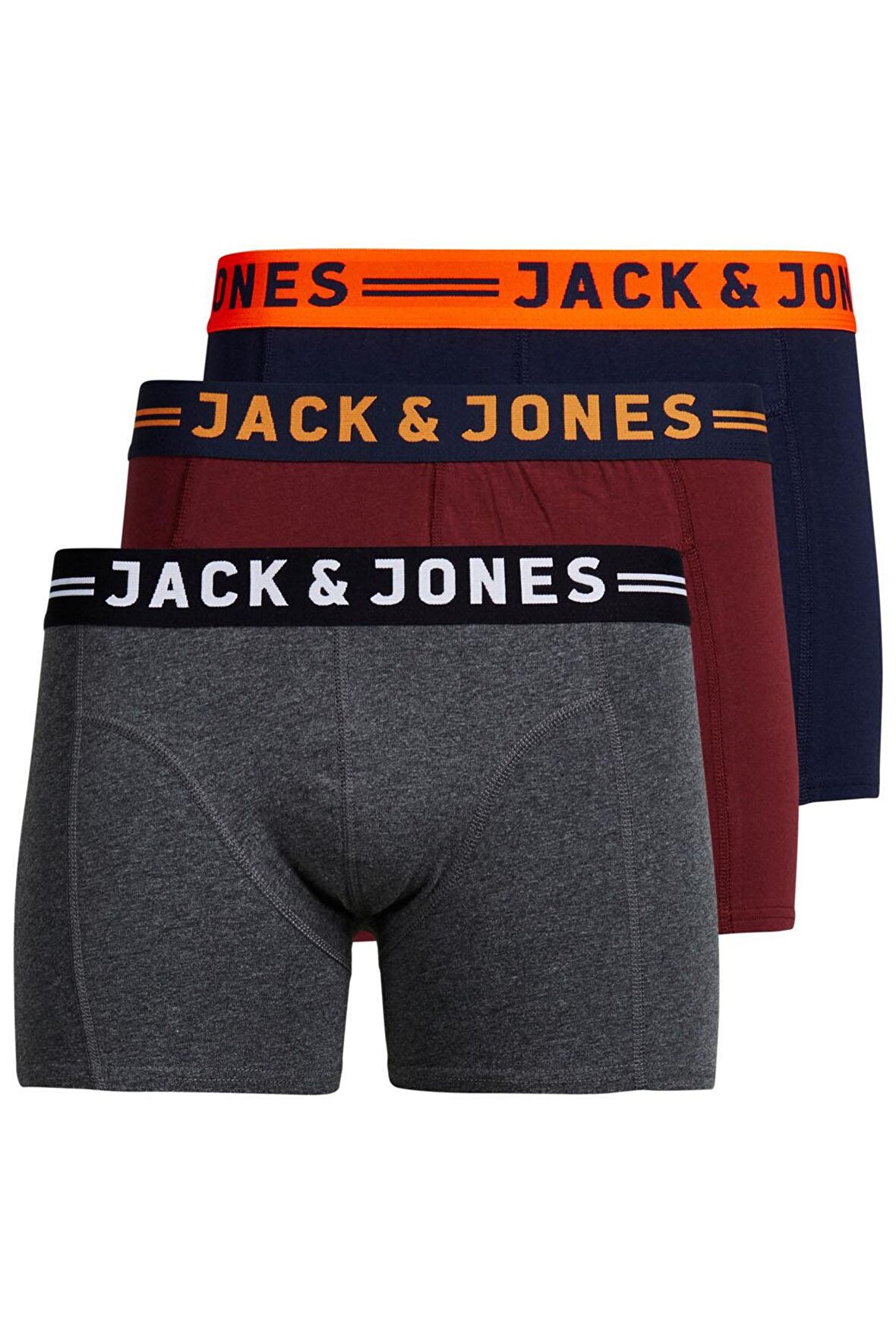 Jack & Jones Erkek Jaclıchfıeld Trunks 3 lü Boxer 63412113943 Bordo