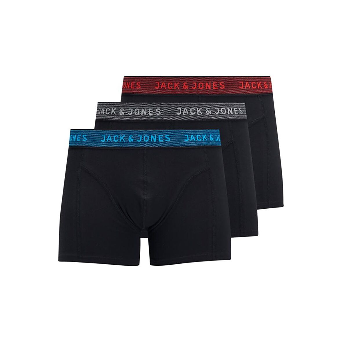 Jack & Jones Erkek 3'lü Boxer 12127816 Asfalt