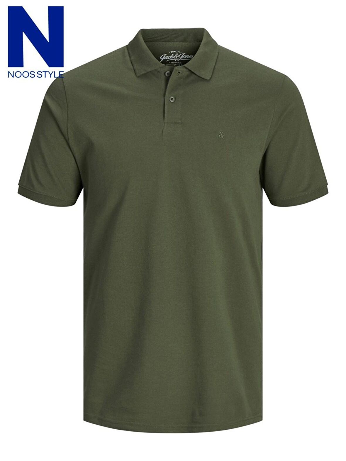 Jack & Jones Polo yaka Yaka Düz Haki Erkek T-Shirt