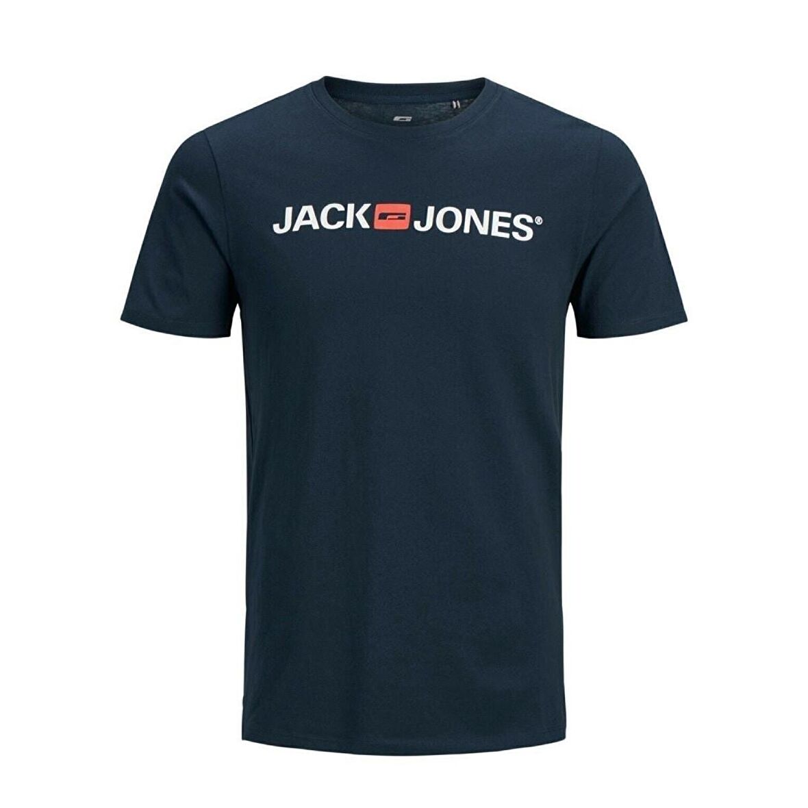 Jack & Jones Bisiklet Yaka Baskılı Lacivert Erkek T-shırt 12137126