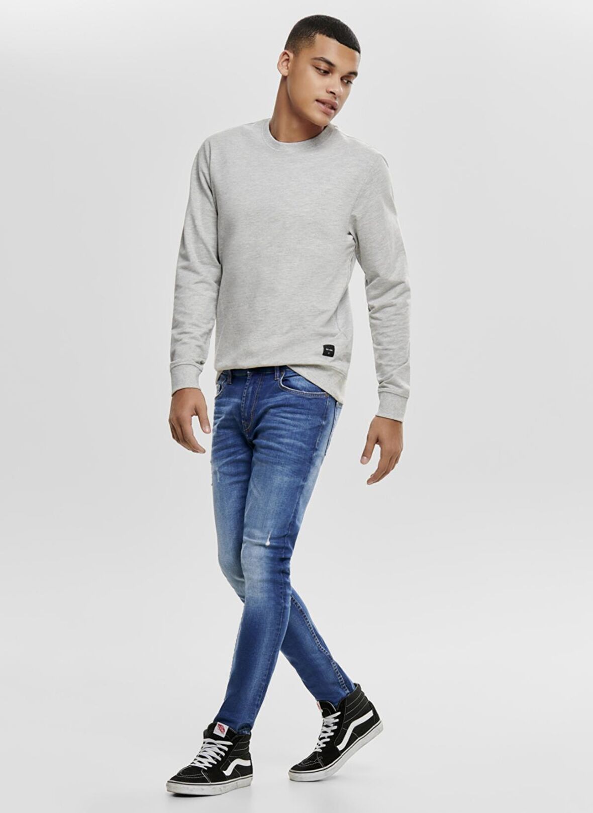 Only & Sons Eskitme Tasarımlı Skinny Denim Pantolon