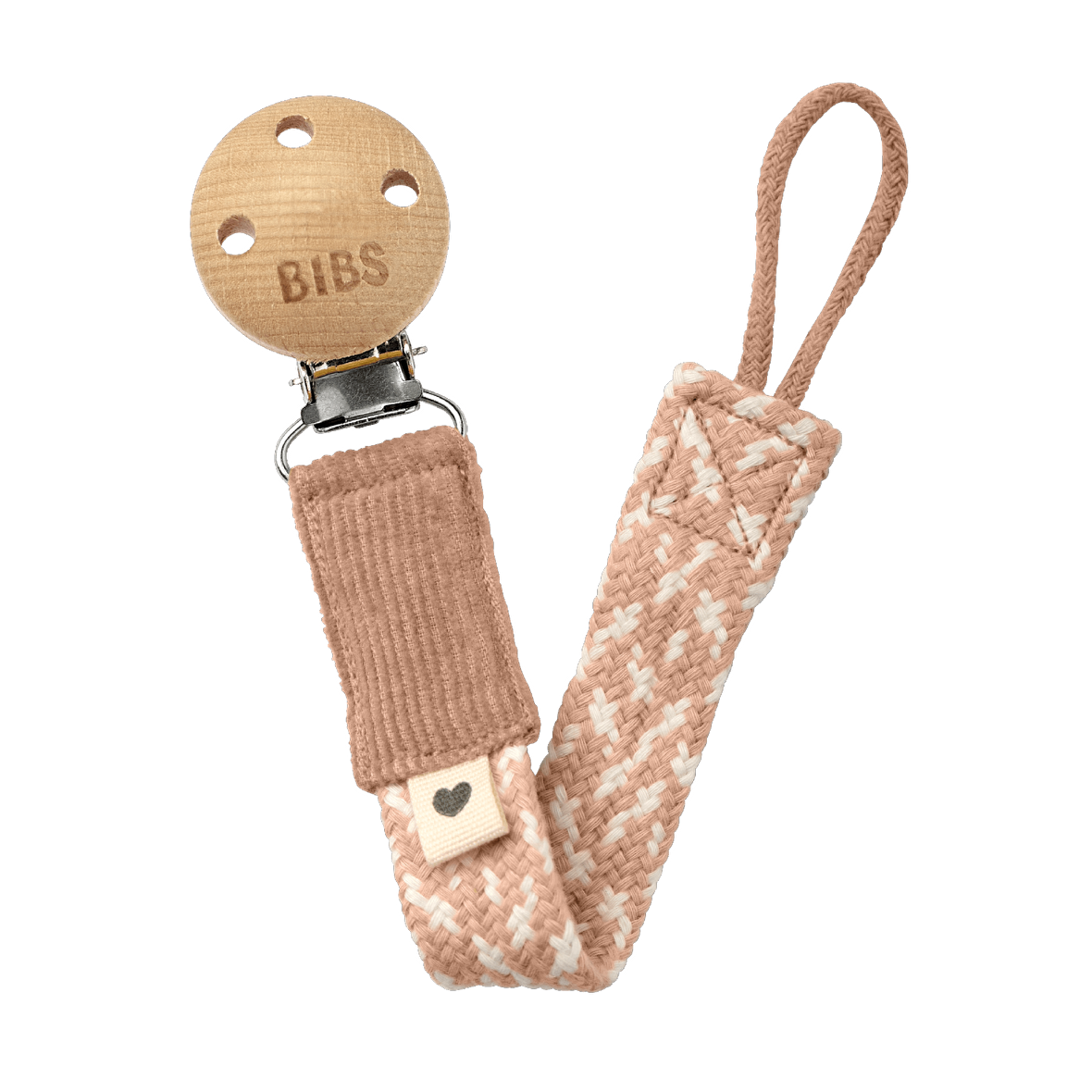 Bibs Paci Braid Emzik Askısı - Blush / Ivory