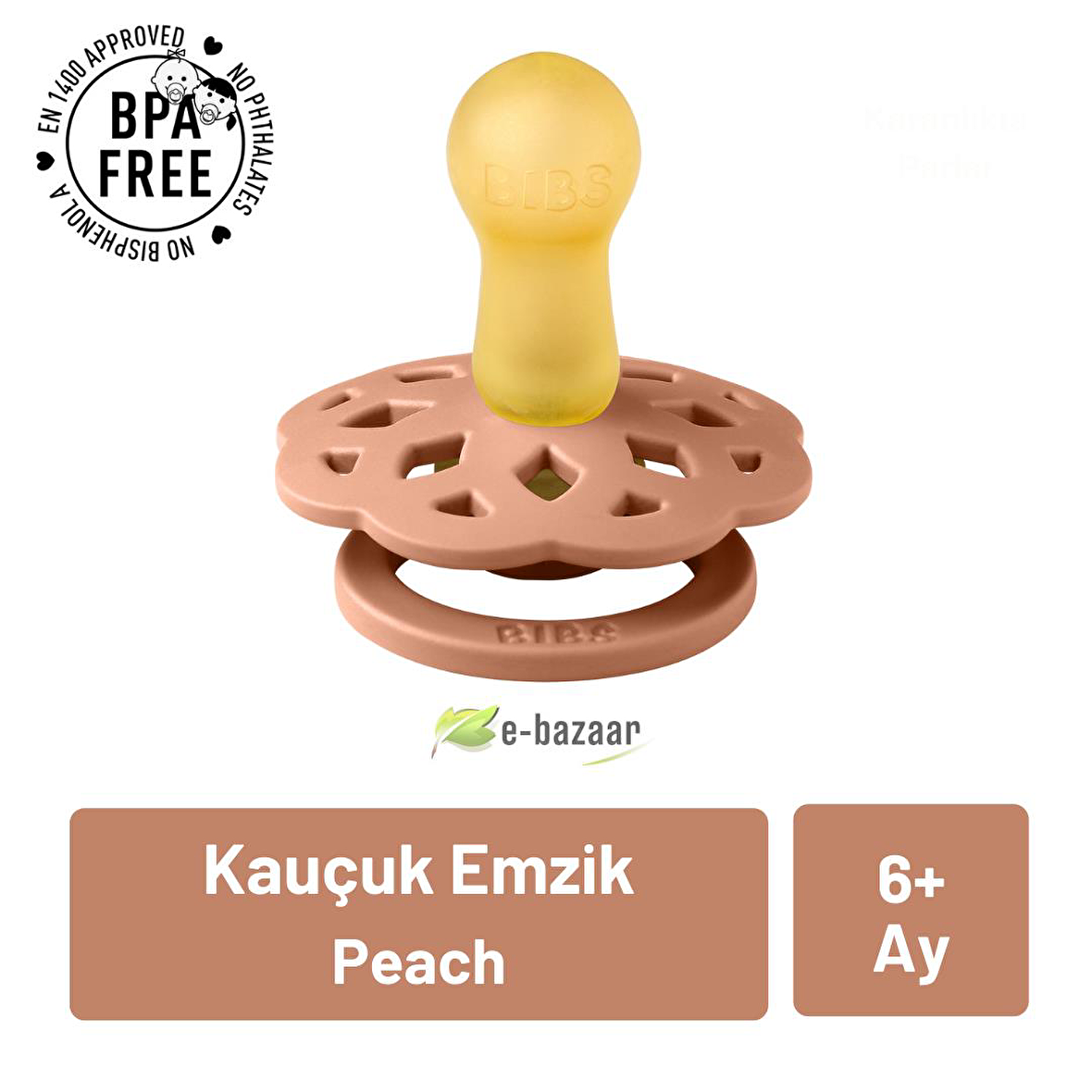 Bibs Boheme Kauçuk Emzik Peach No:2 6-18 Ay