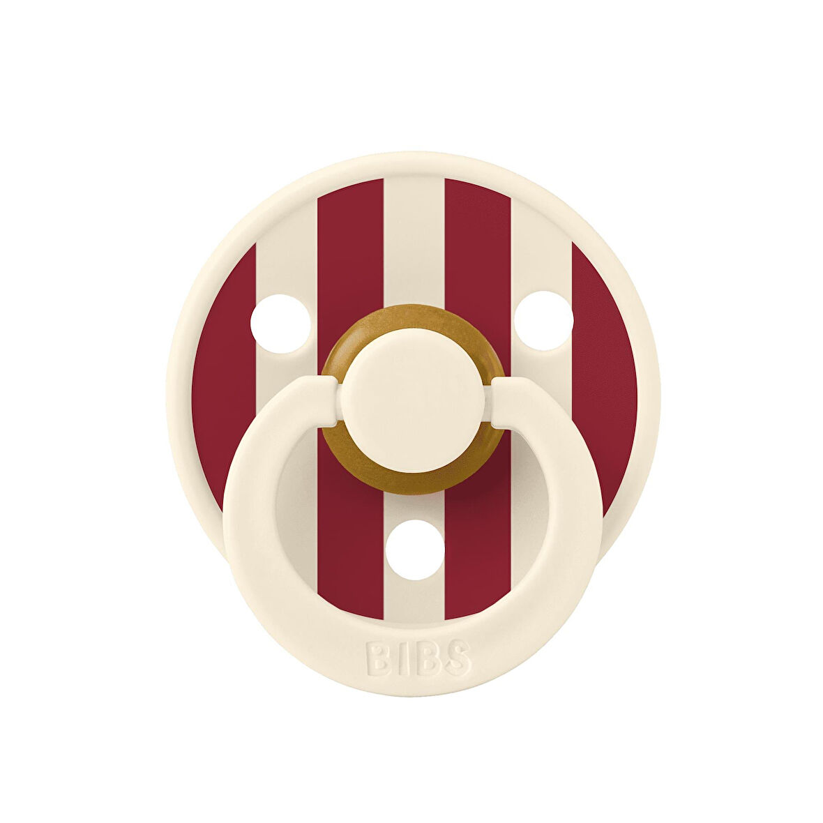 Bibs Studio Colour Block Kauçuk Emzik - Ivory/Ruby 0-6 Ay