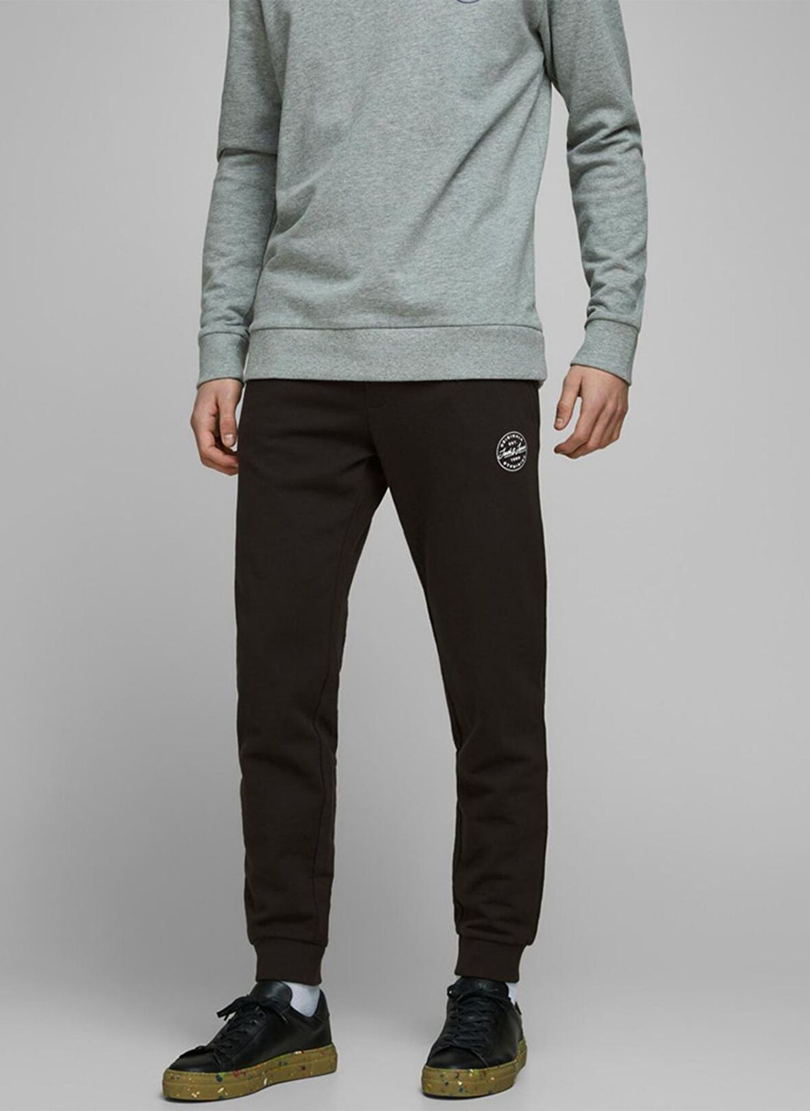 Jack & Jones Regular Fit Açık Siyah Erkek Eşofman Altı