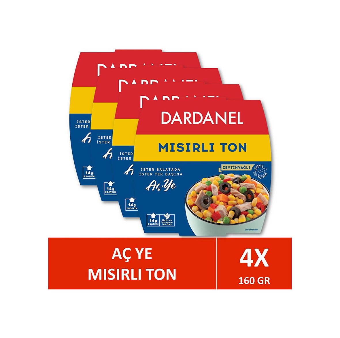 Dardanel Aç Ye Mısırlı Ton Balığı 4 X 160 G