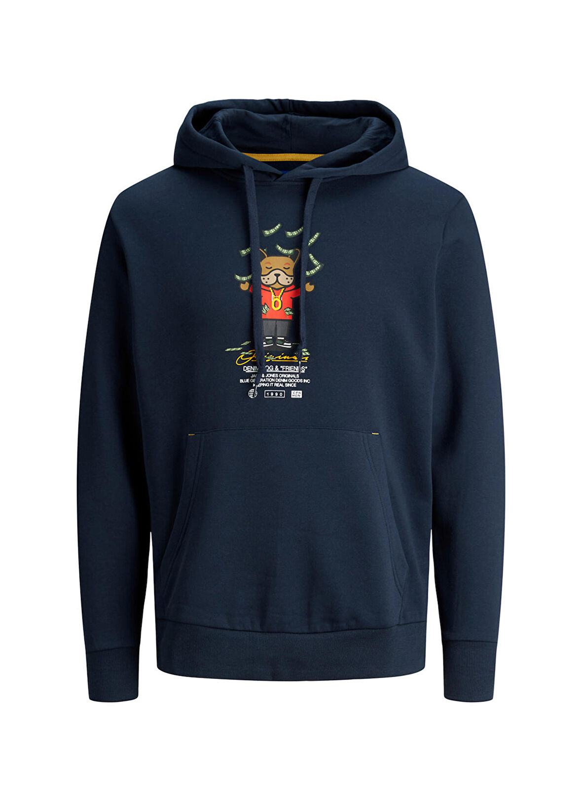 Jack & Jones Kapüşon Yaka Lacivert Erkek Sweatshırt 12176722_JORDENIMDOG SWEAT HOOD