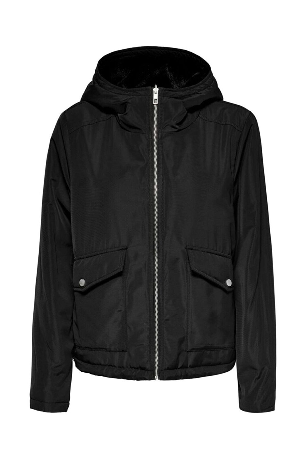 Only Onldahlia Rev. Jacket Otw Dik Yaka Normal Kalıp Düz Siyah Kadın Mont