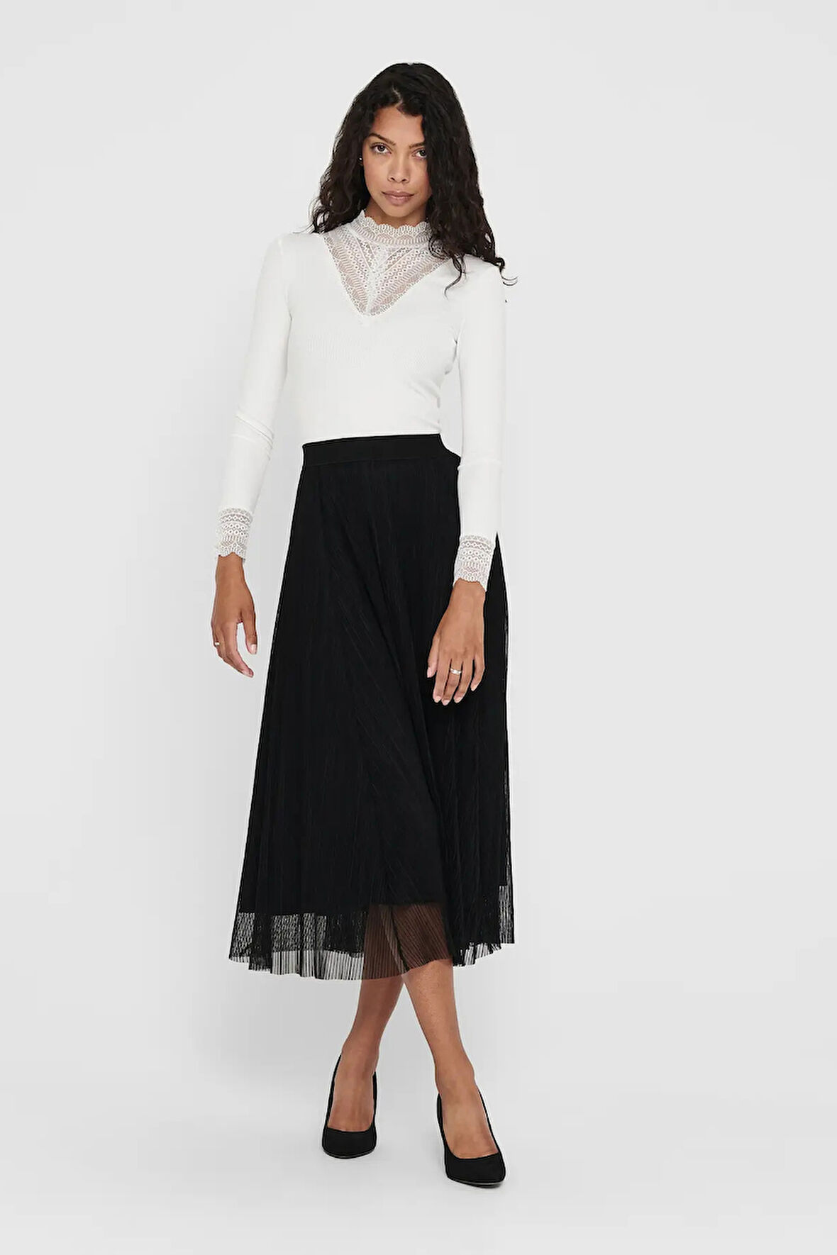 Only Kadın Onllavına Beli Lastikli Maxi Boy Etek 15214303 Siyah