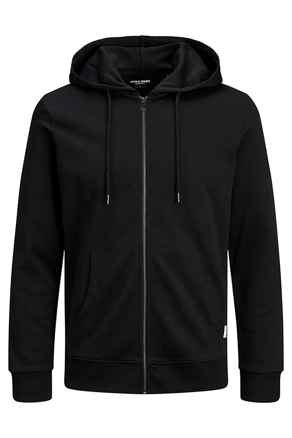 Jack & Jones O Yaka Siyah Erkek Sweatshırt JJEBASIC SWEAT ZIP HOOD NOOS