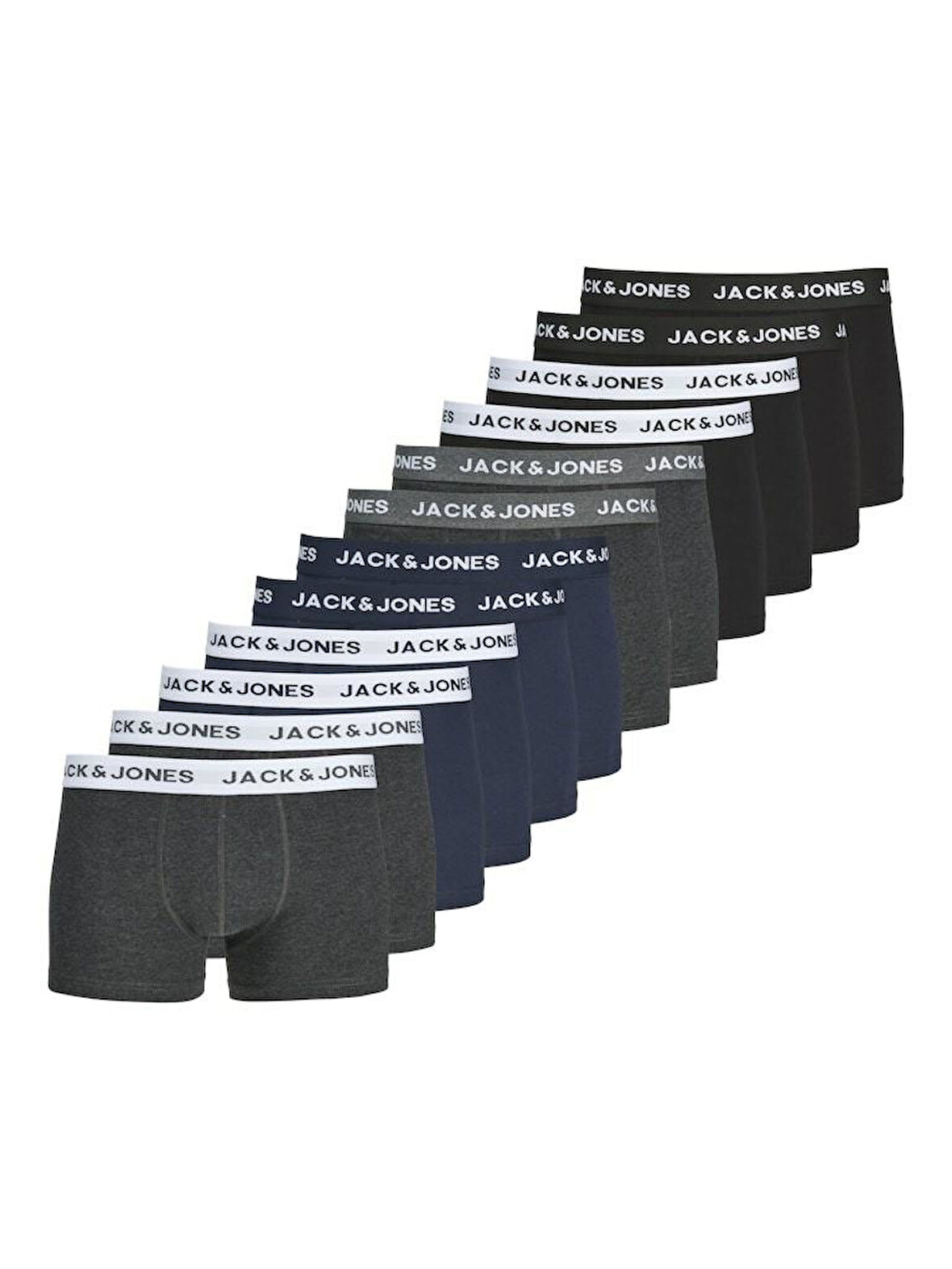 Jack Jones Solıd 12 Li Paket Erkek Boxer 12189935