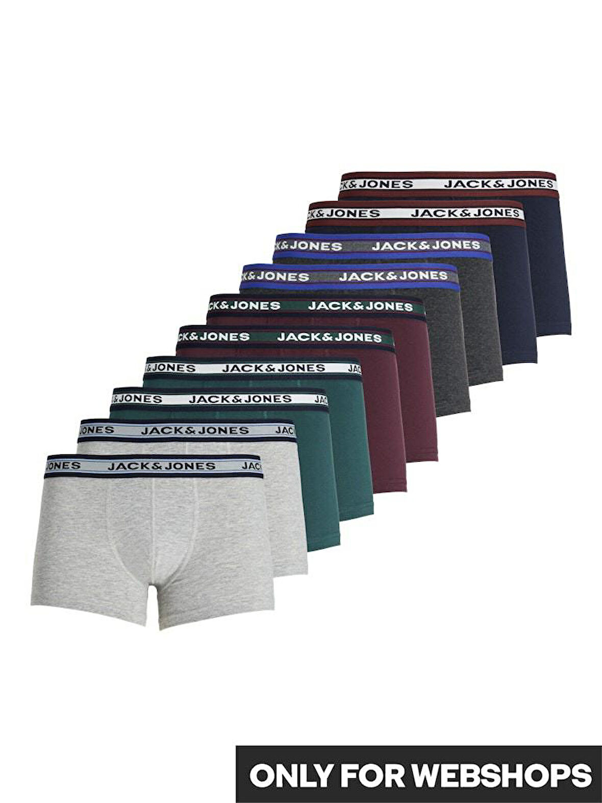 Jack Jones Solıd 10 Lu Paket Erkek Boxer 12189937