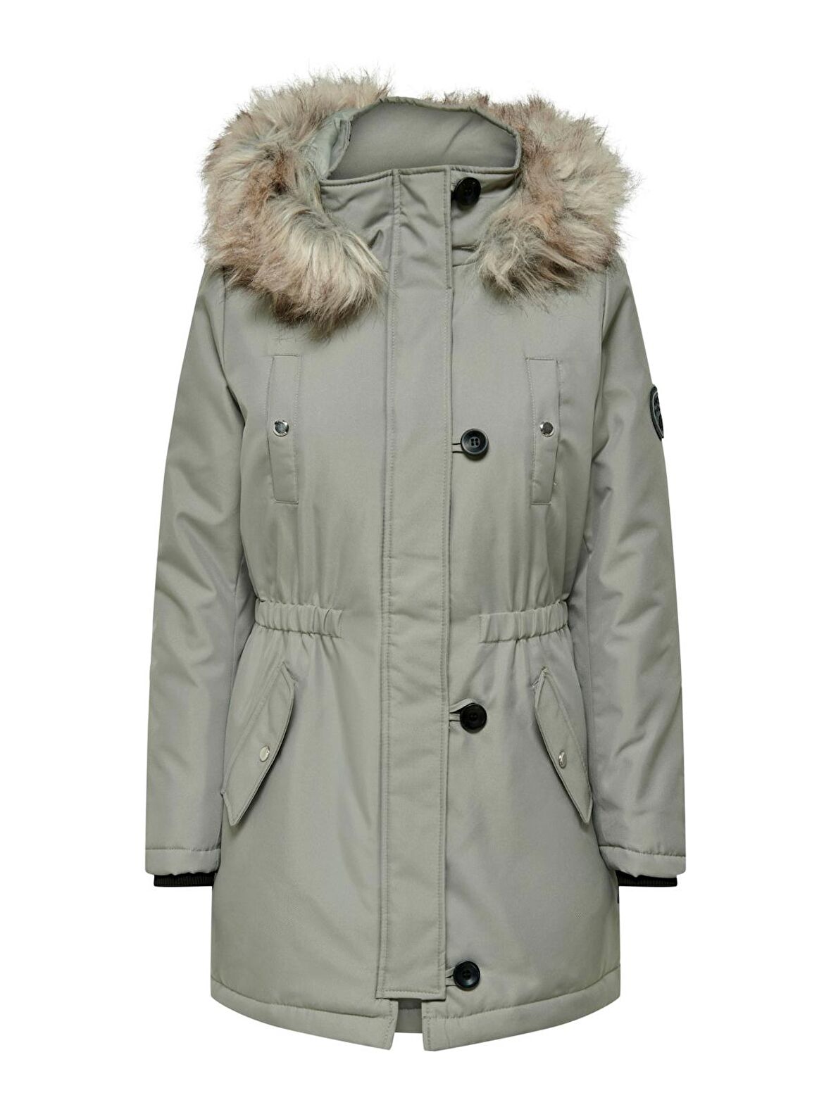 Only Kadın Uzun Kapüşonlu Kürklü Mont Parka - 15213755