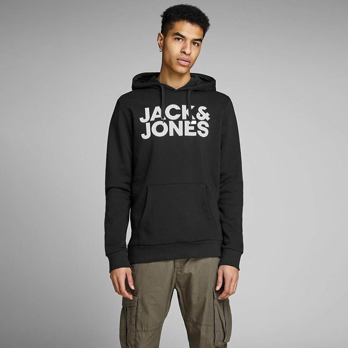 Jack & Jones Corp Logo Erkek Siyah Sweatshirt (12152840-B)