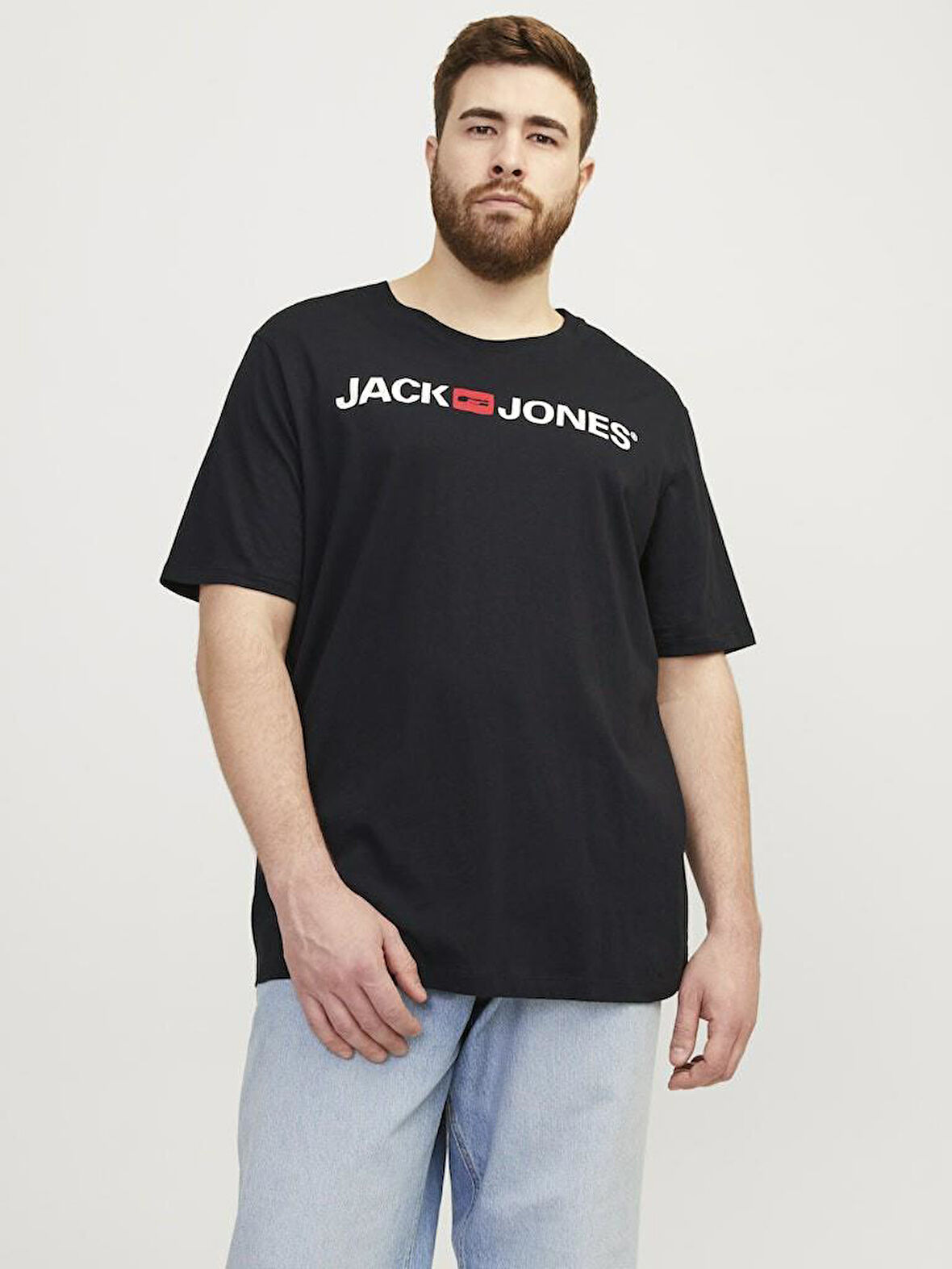 Jack Jones Carp Logo Büyük Beden Erkek Tişört 12184987