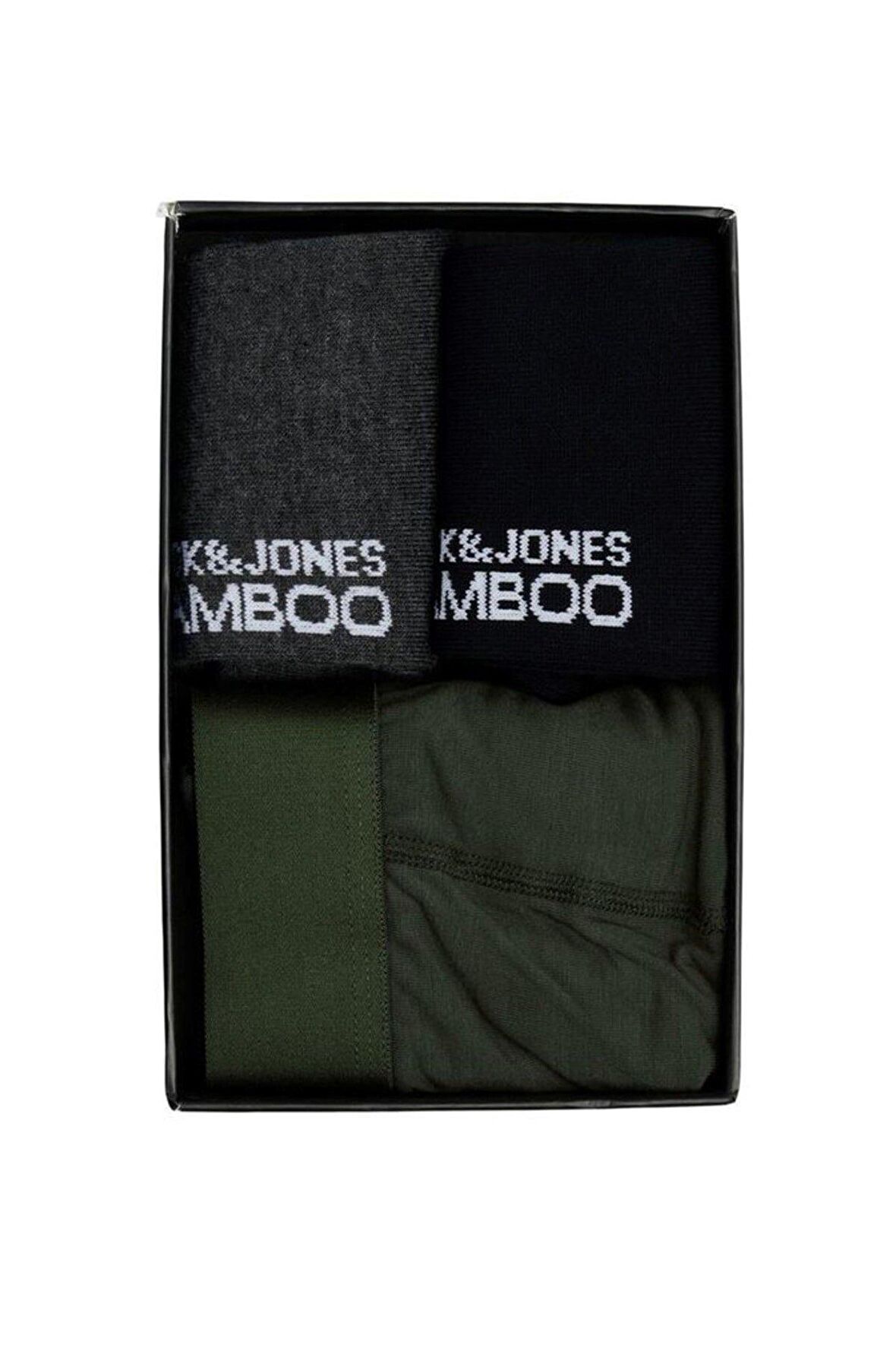 Jack & Jones Erkek 1 Boxer ve 2 Çorap Hediye Kutusu Jacbamboo - 12198875