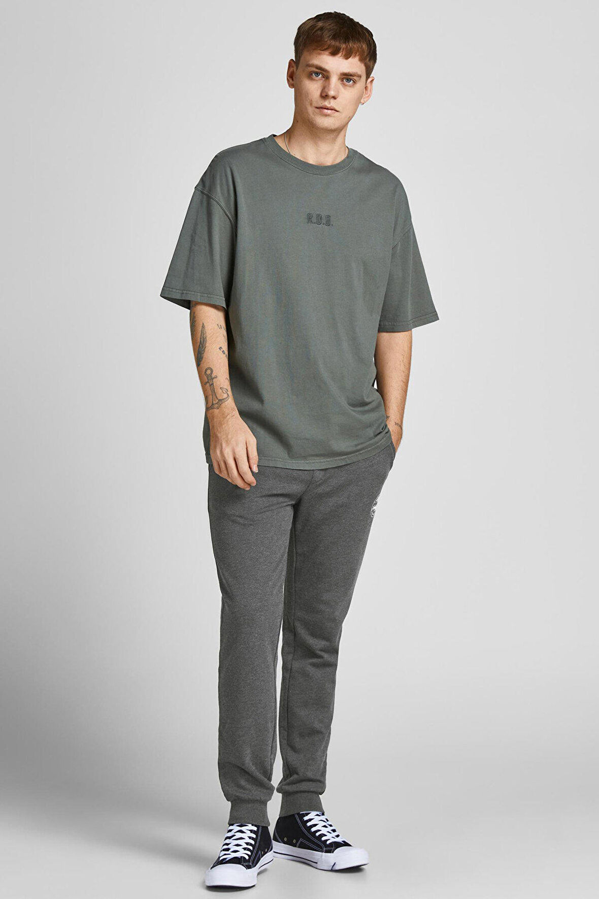 JPSTGORDON JJSHARK SWEAT Gri Erkek Eşofman Altı