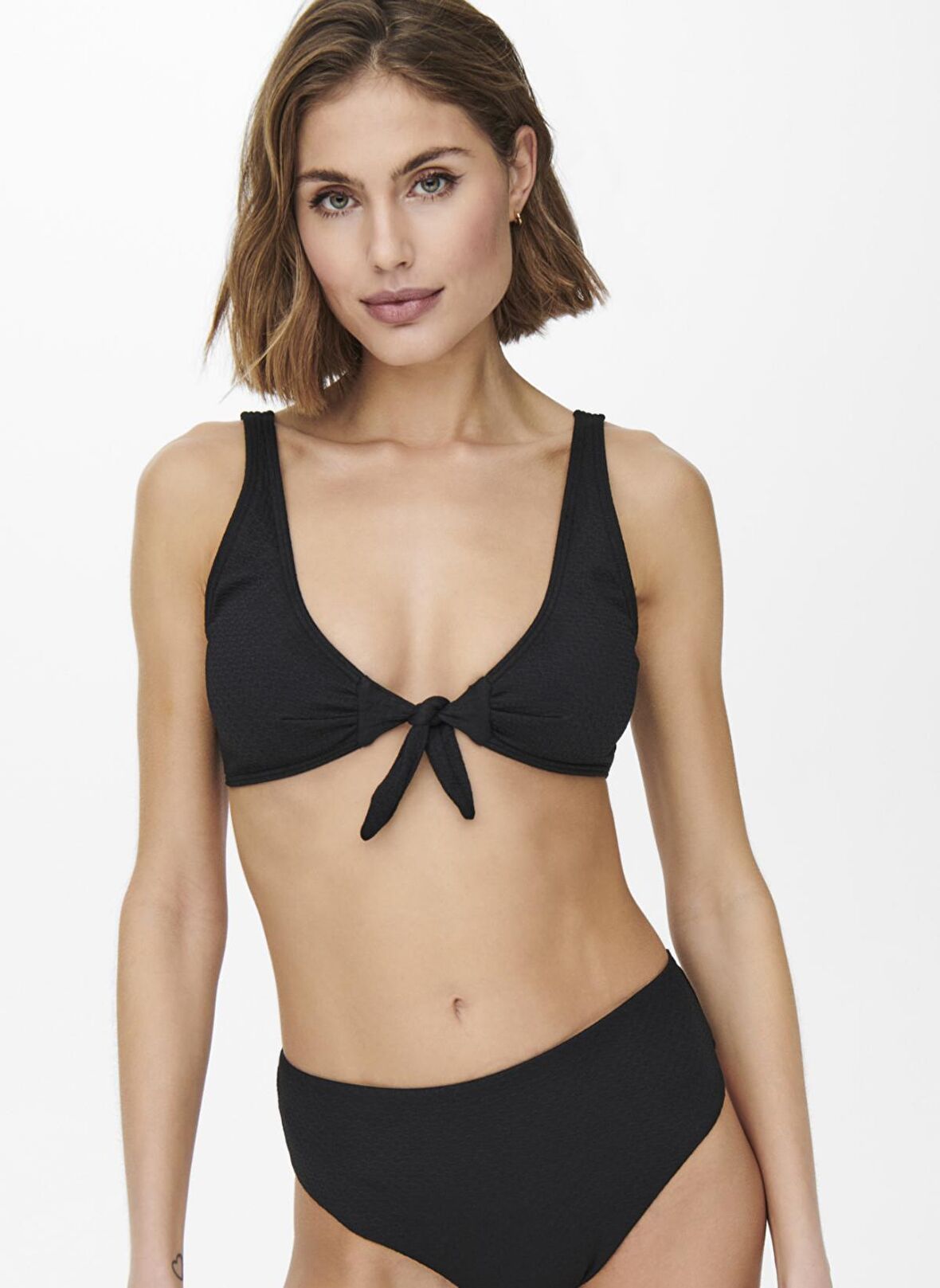 Only Siyah Kadın Bikini Üst ONLROSE TEXTURE BIKINI TOP