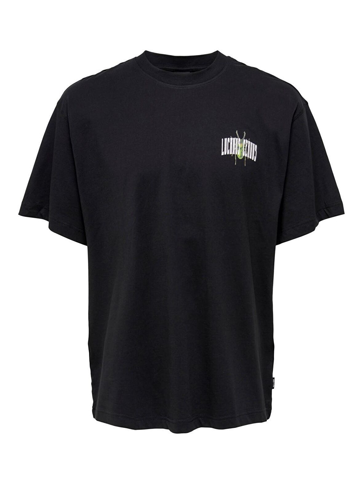 Only & Sons Siyah Erkek T-Shirt 22022638_ONSGARTH OVZ BEETLE SS TEE