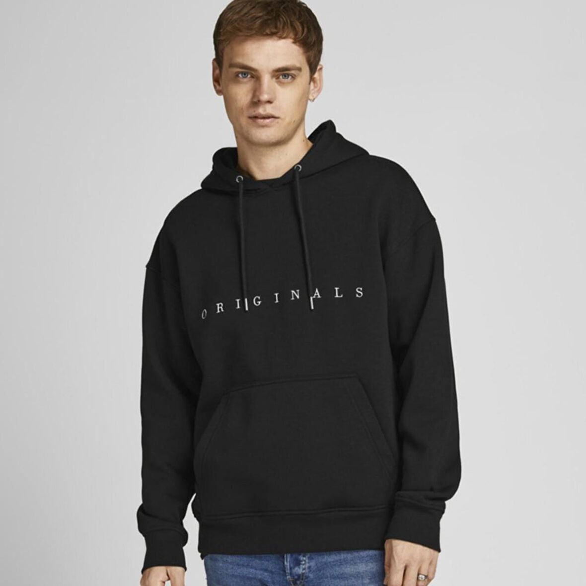 Jack & Jones Kapüşonlu Regular Fit Siyah Erkek Şardonlu Sweatshirt 12176864_JORCOPENHAGEN SWEAT HOOD N