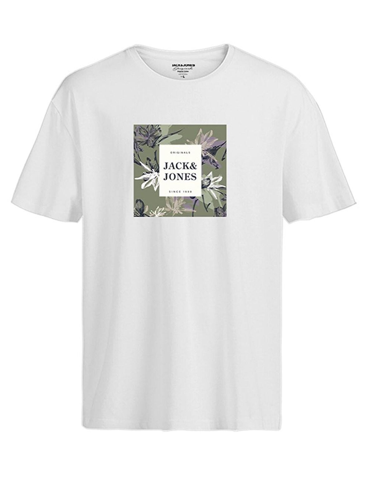 Jack & Jones Erkek Tişört Jorflower Branding Tee  Crew Neck Ln