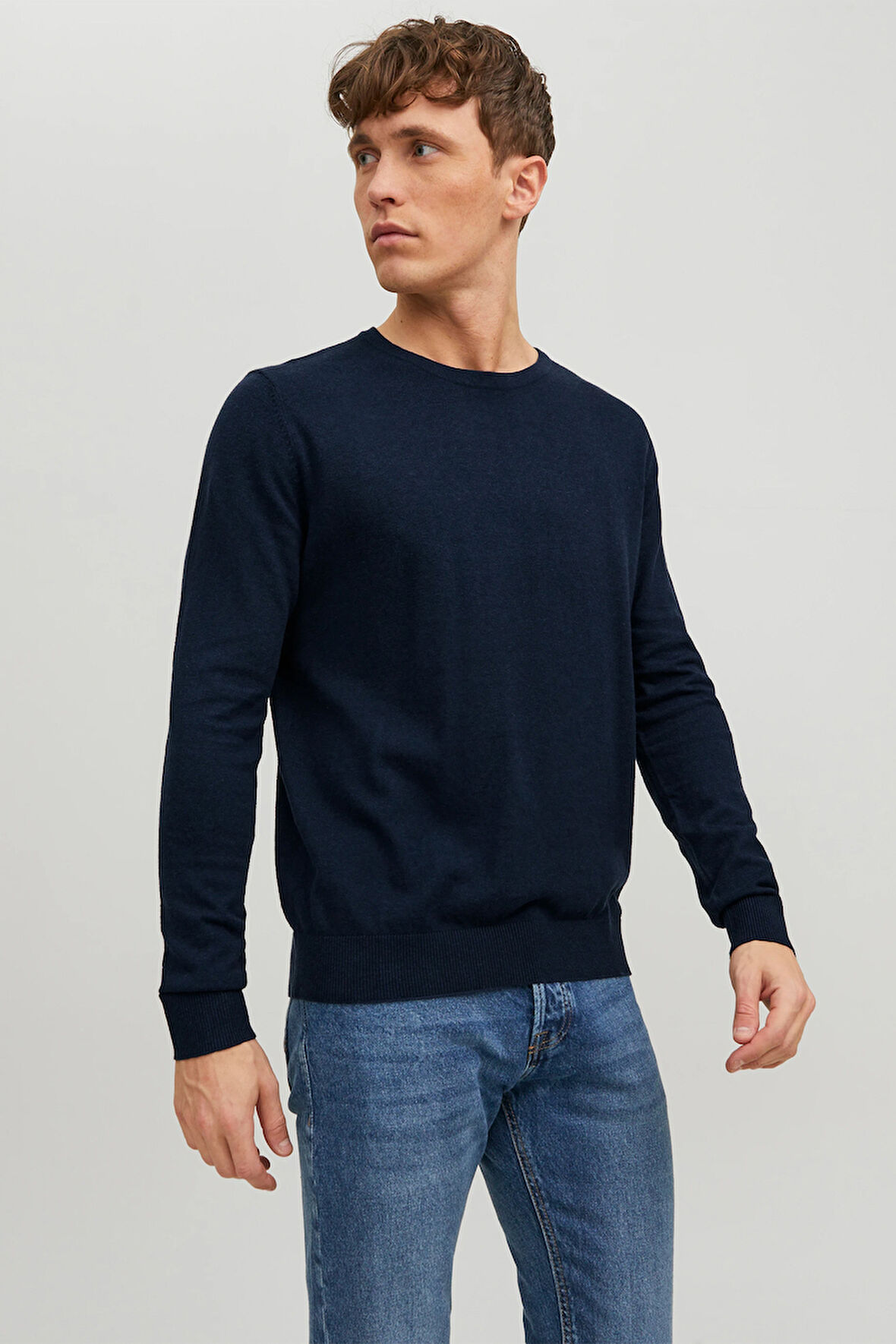 Jack & Jones Erkek Basic İnce Lacivert Triko Kazak - 12208364