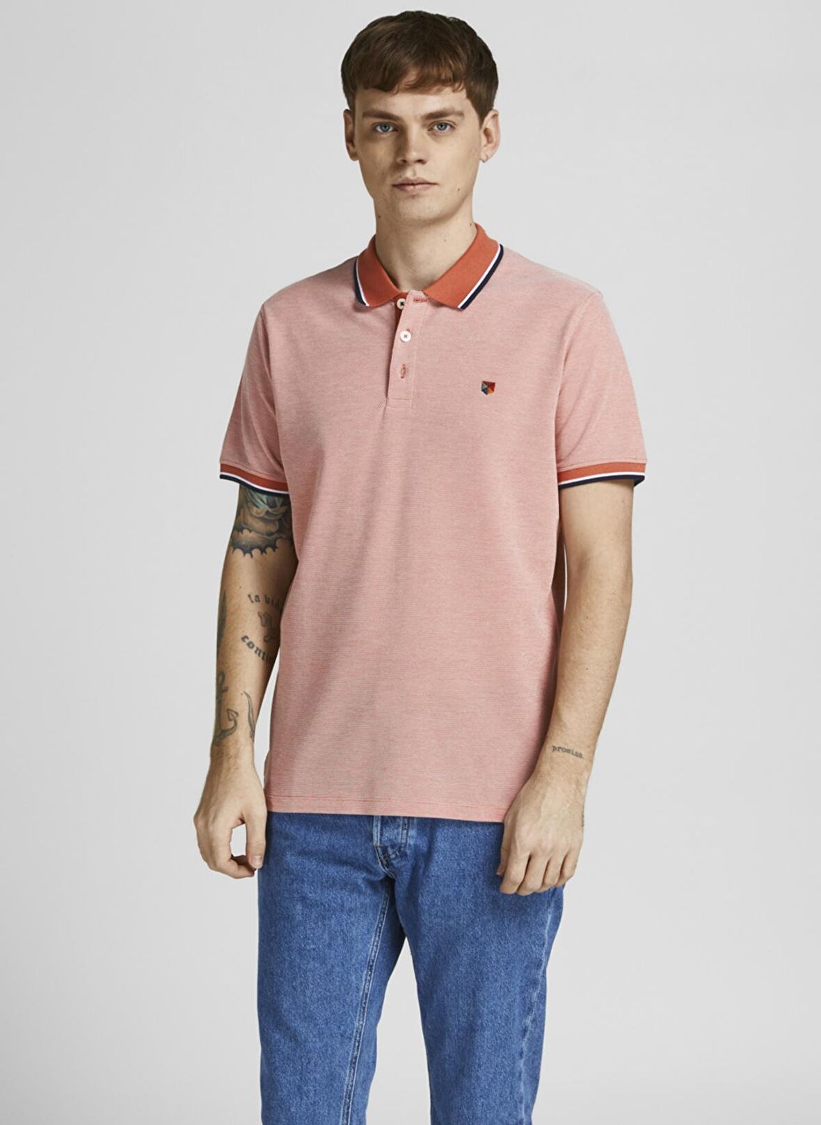 Jack & Jones Düz Açık Turuncu Erkek Polo T-Shirt 12169064_JPRBLUWIN POLO SS