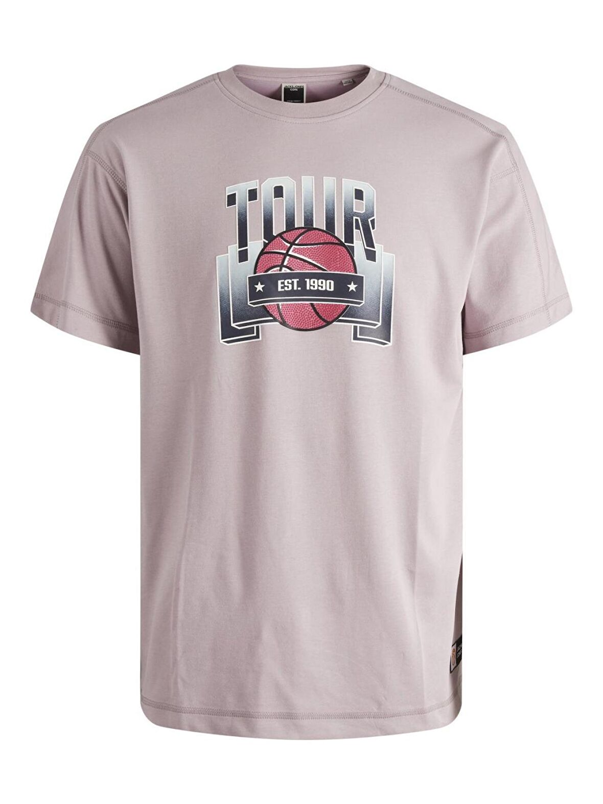 Jack & Jones Erkek Bisiklet Yaka Baskılı T-shirt 12209942