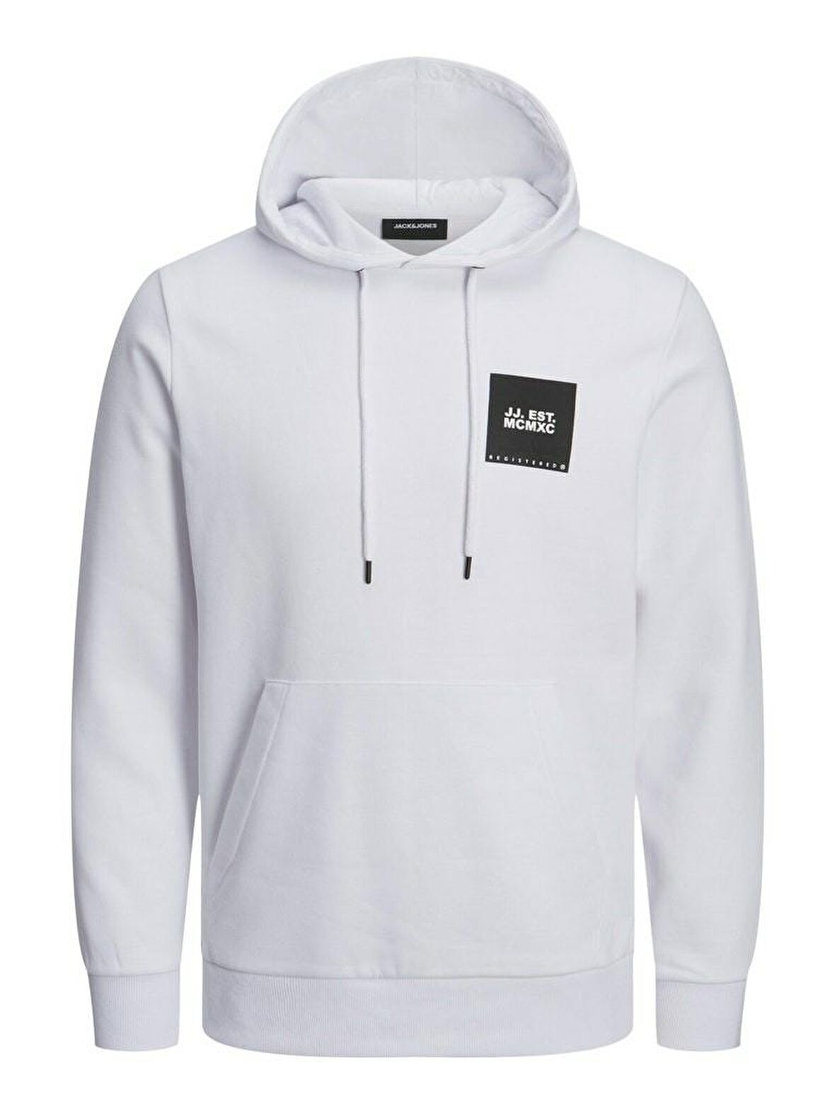 Jack & Jones Kapüşonlu Regular Fit Beyaz Erkek Şardonlu Sweatshirt 12213245_JJLOCK SWEAT HOOD