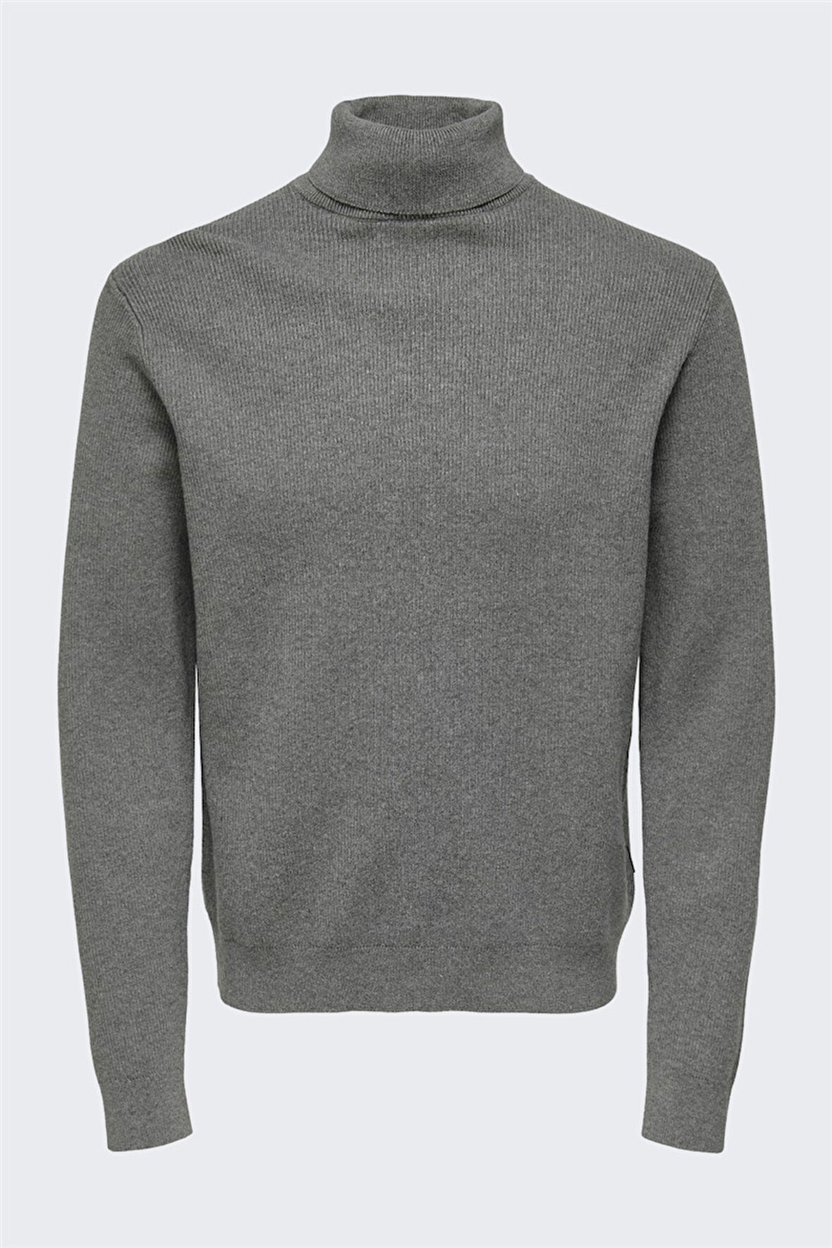 Onsphil Reg 12 Struc Roll Neck Knit Noos Erkek Gri Kazak - 22023202
