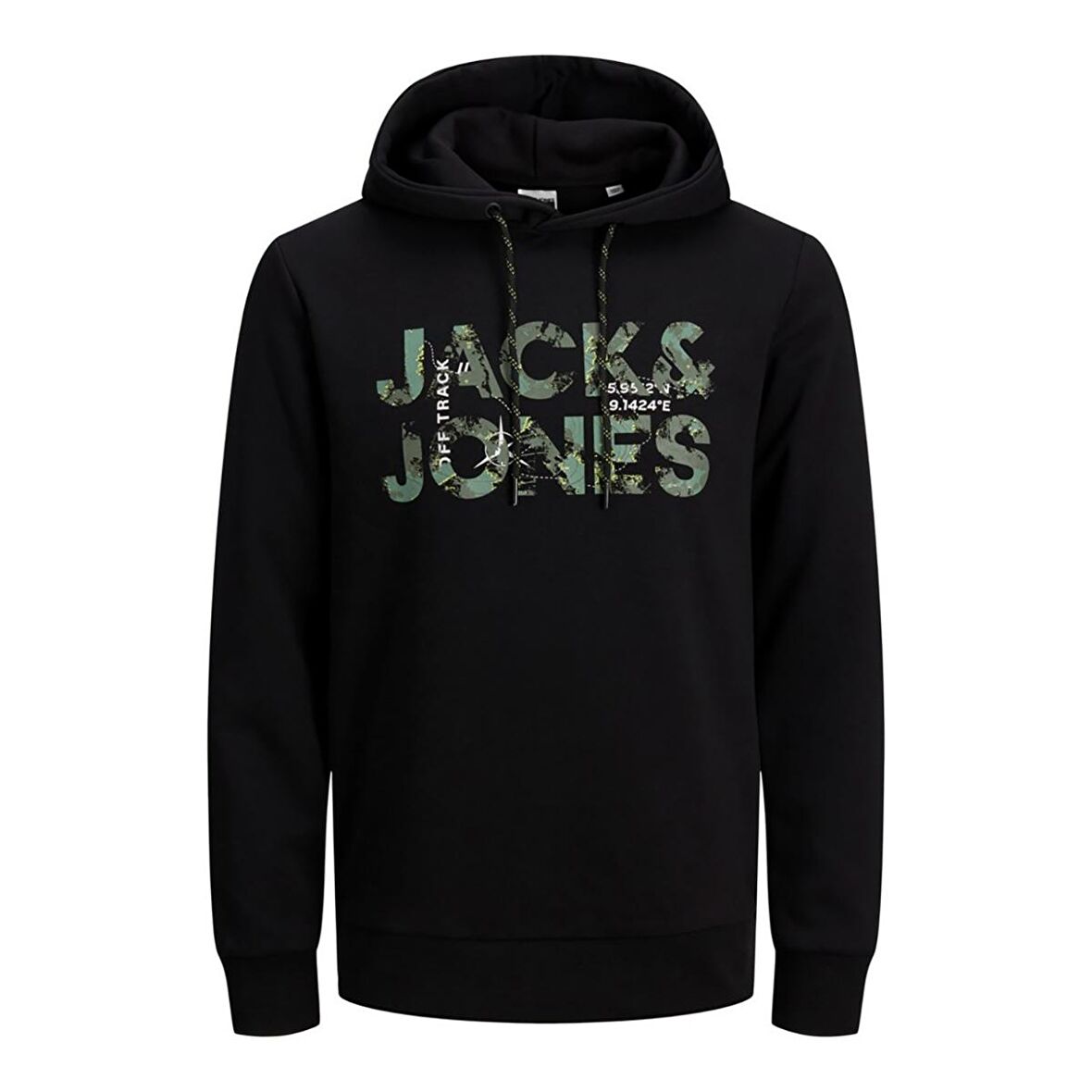 Jack & Jones Kapüşon Yaka Siyah Erkek Sweatshırt 12216242_JCOTECH LOGO SWEAT HOOD